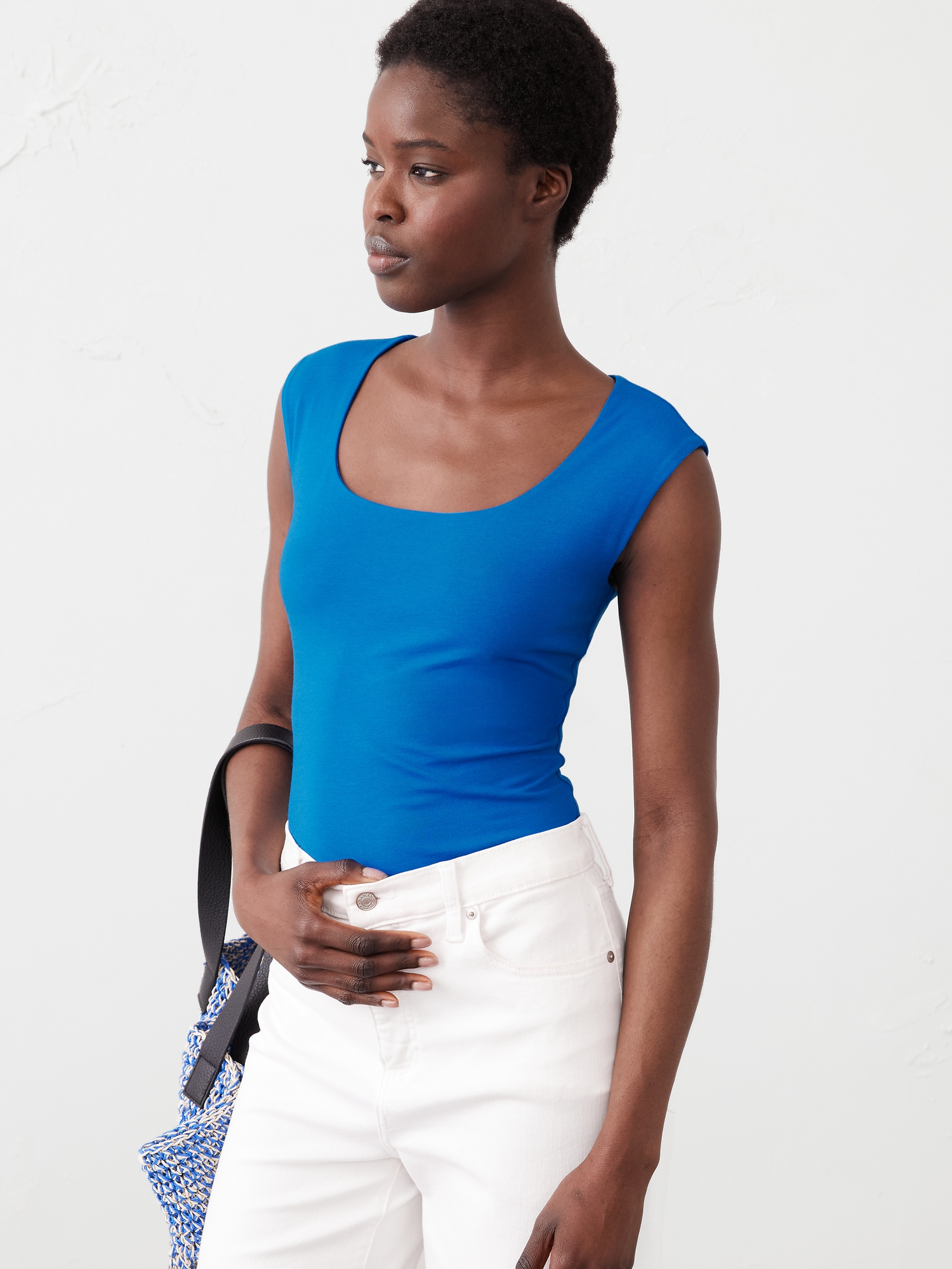 Scoop-Neck Soft Stretch Top | Banana Republic Factory