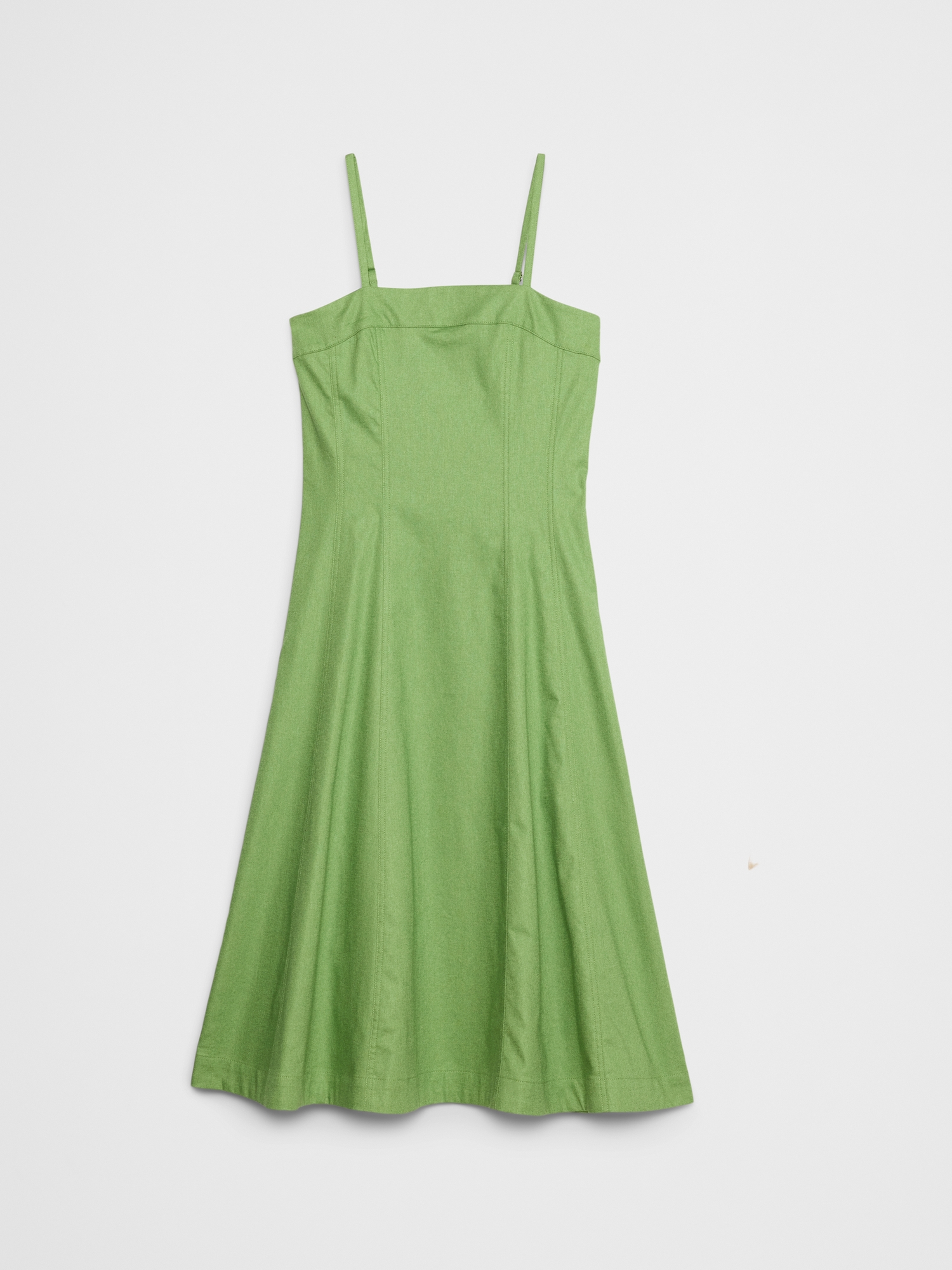 Denim Seamed Midi Dress