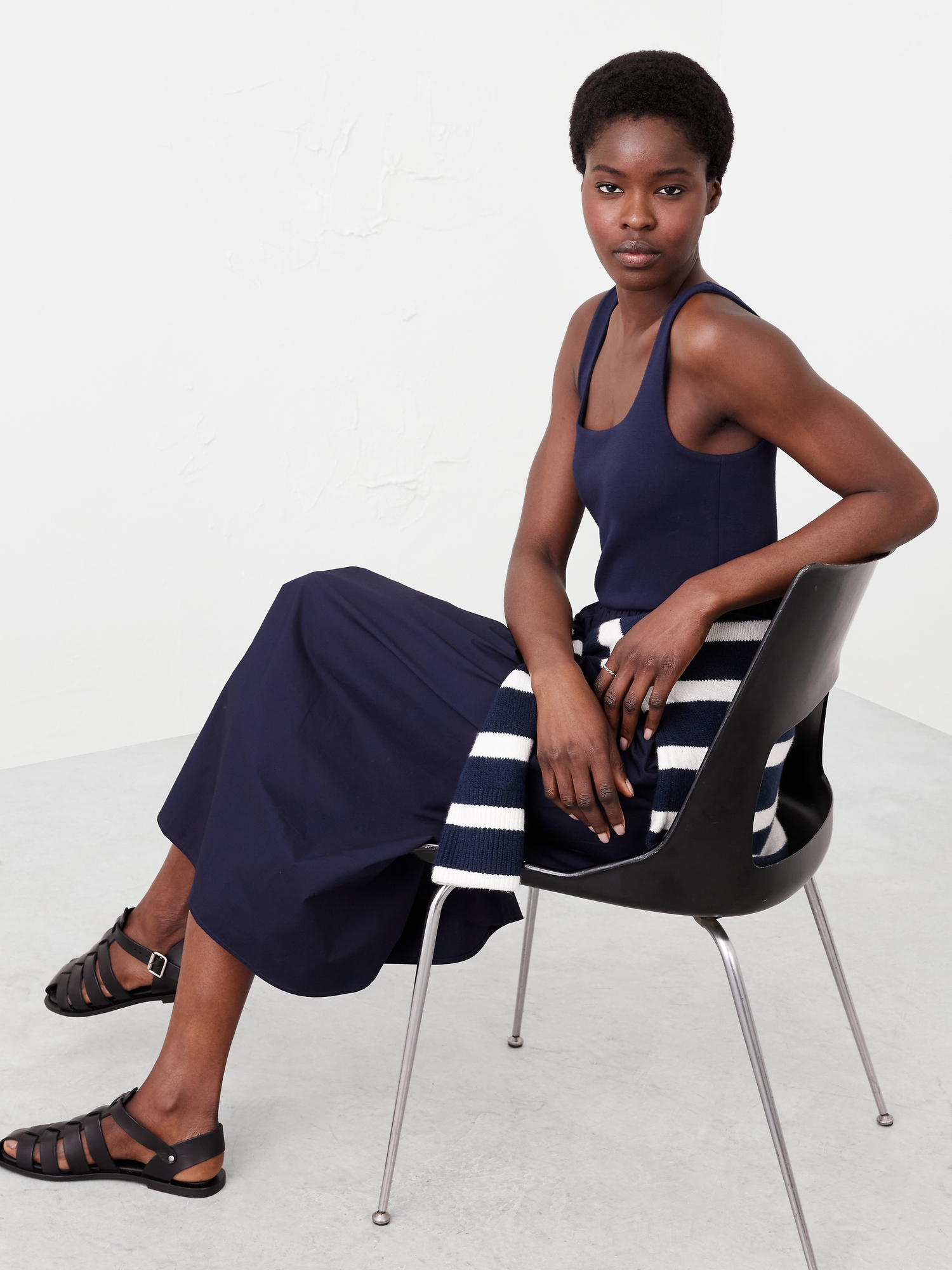 Image number 3 showing, Tank Mixed Media Midi Dress