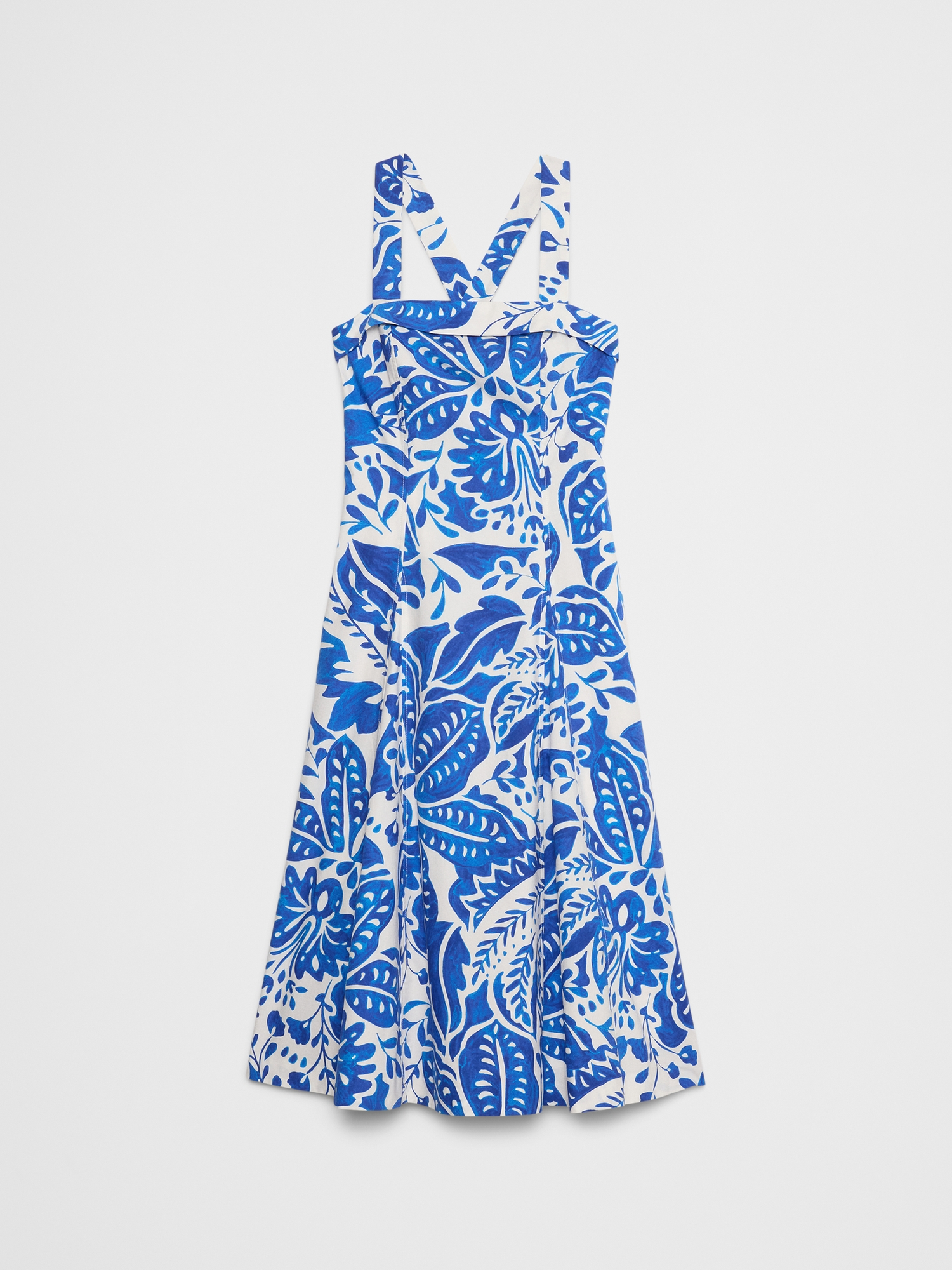 Poplin Cross-Back Midi Dress