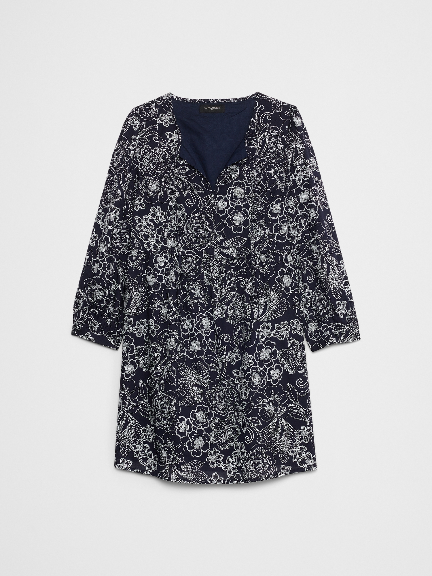 Voile Puff-Sleeve Peplum Mini Shift