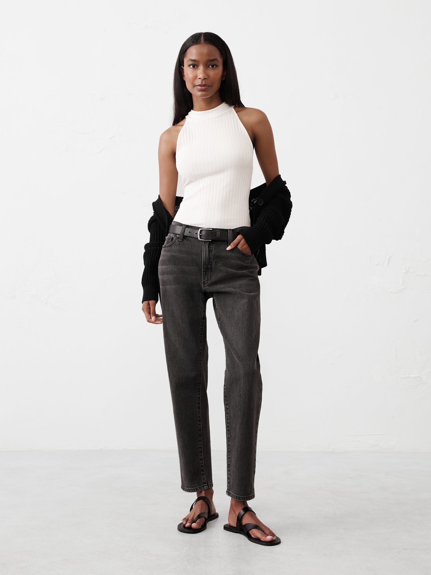 Image number 1 showing, Wide Ribbed Halter Top