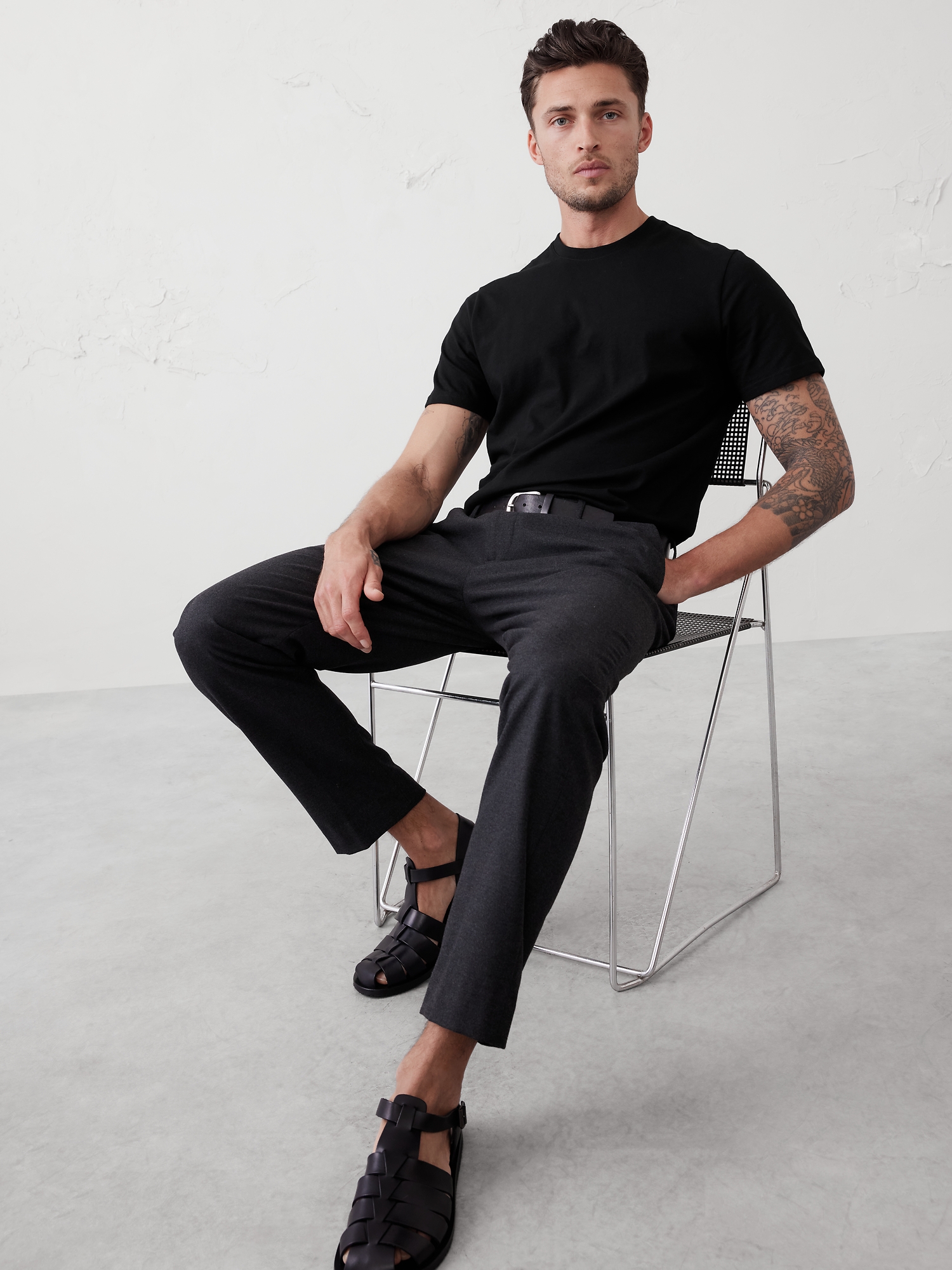 Image number 1 showing, Standard-Fit Premium Wash Crew-Neck T-Shirt