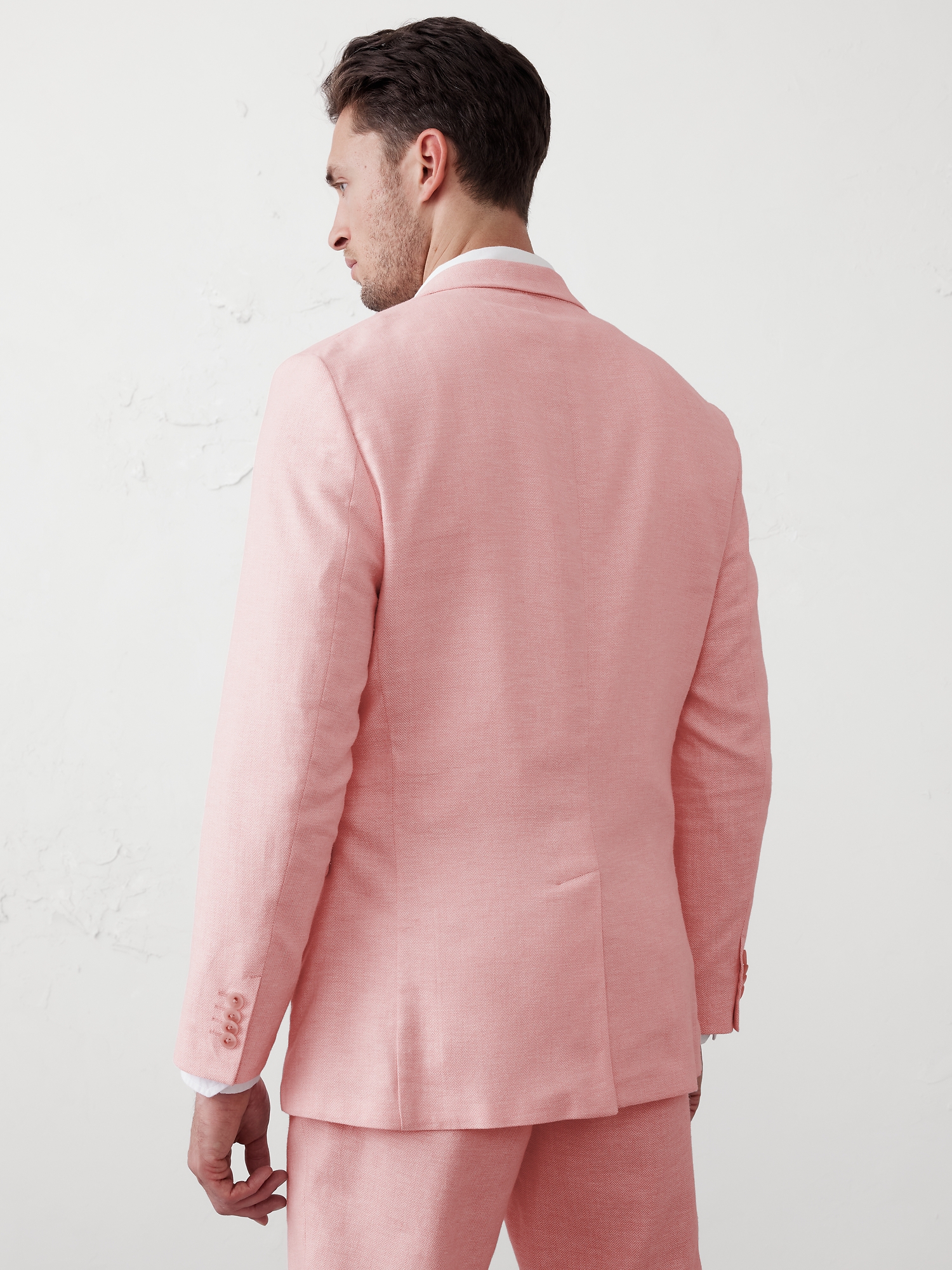 Image number 8 showing, Tailored-Fit Linen-Blend Herringbone Suit Jacket