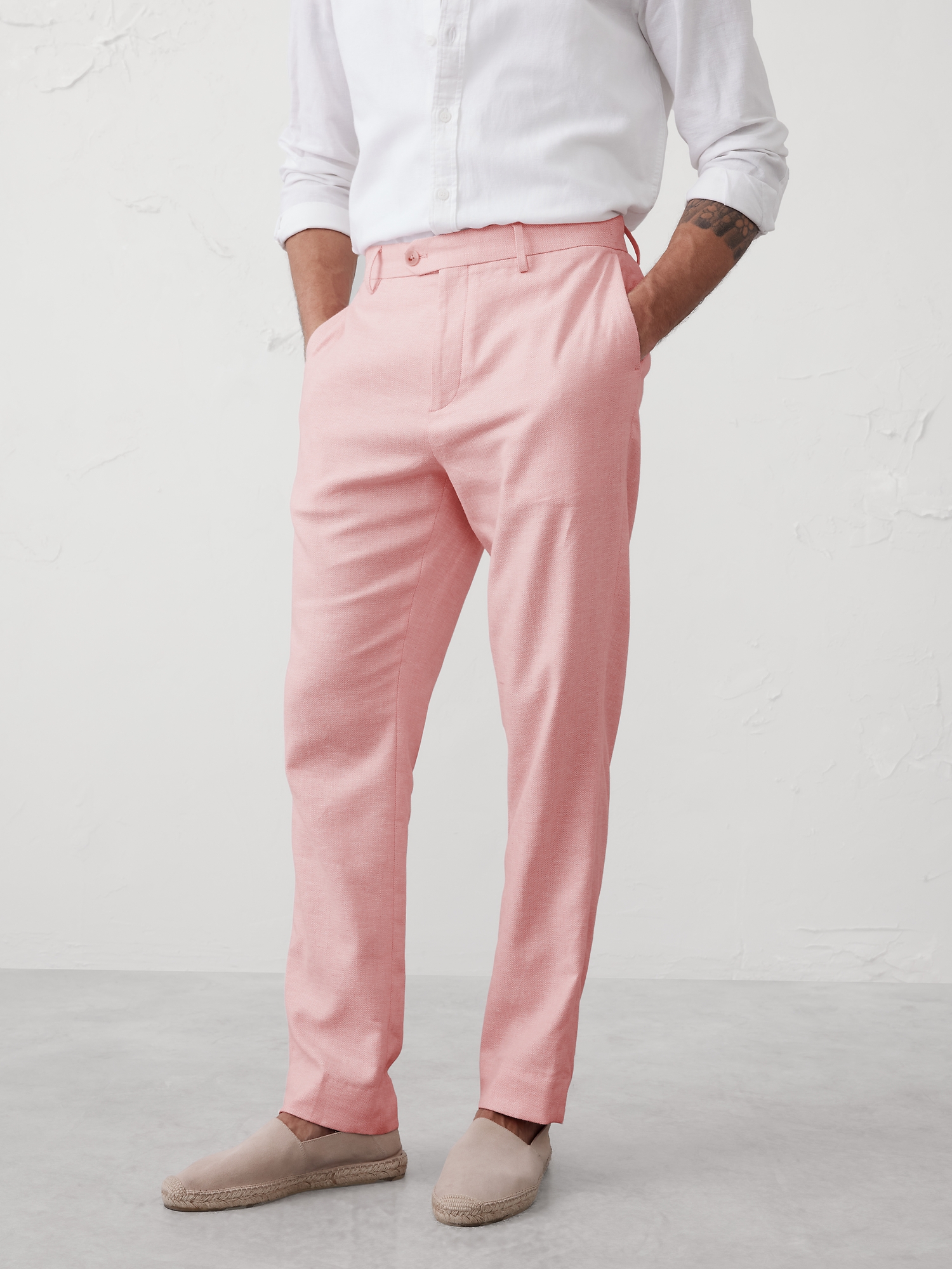 Image number 6 showing, Tailored-Fit Linen-Blend Herringbone Suit Trouser