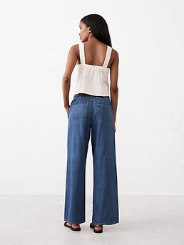 Wide-Leg Mid-Rise Summerweight Pull-On Jean | Banana