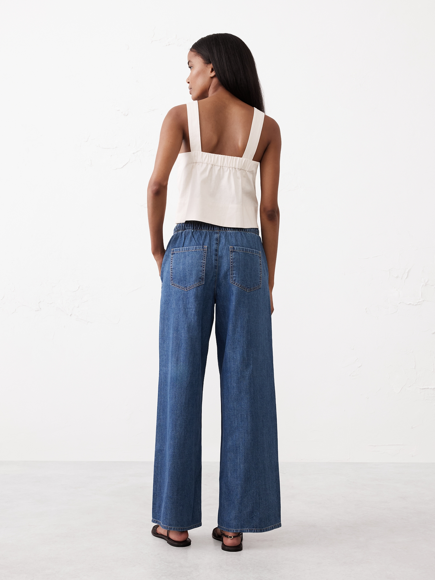 Wide-Leg Mid-Rise Summerweight Jean