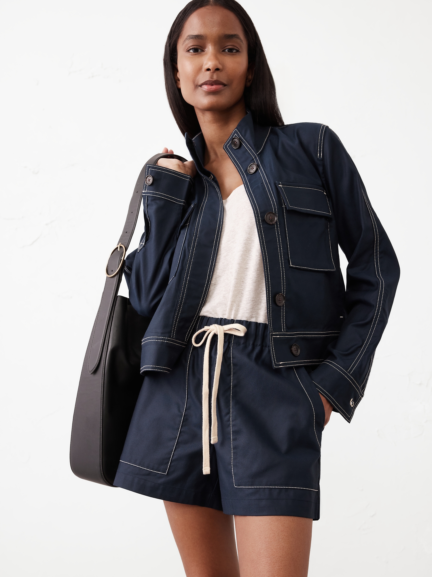 Twill Cargo Pull-On Short