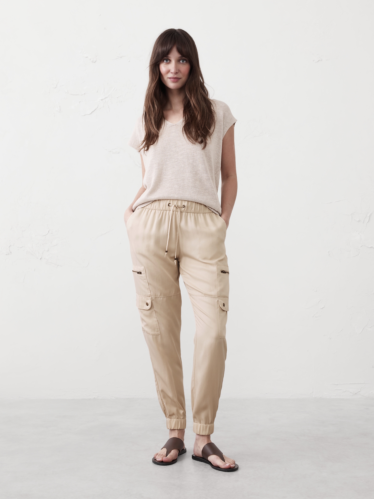 TENCEL™ Cargo Jogger - Oyster Pearl