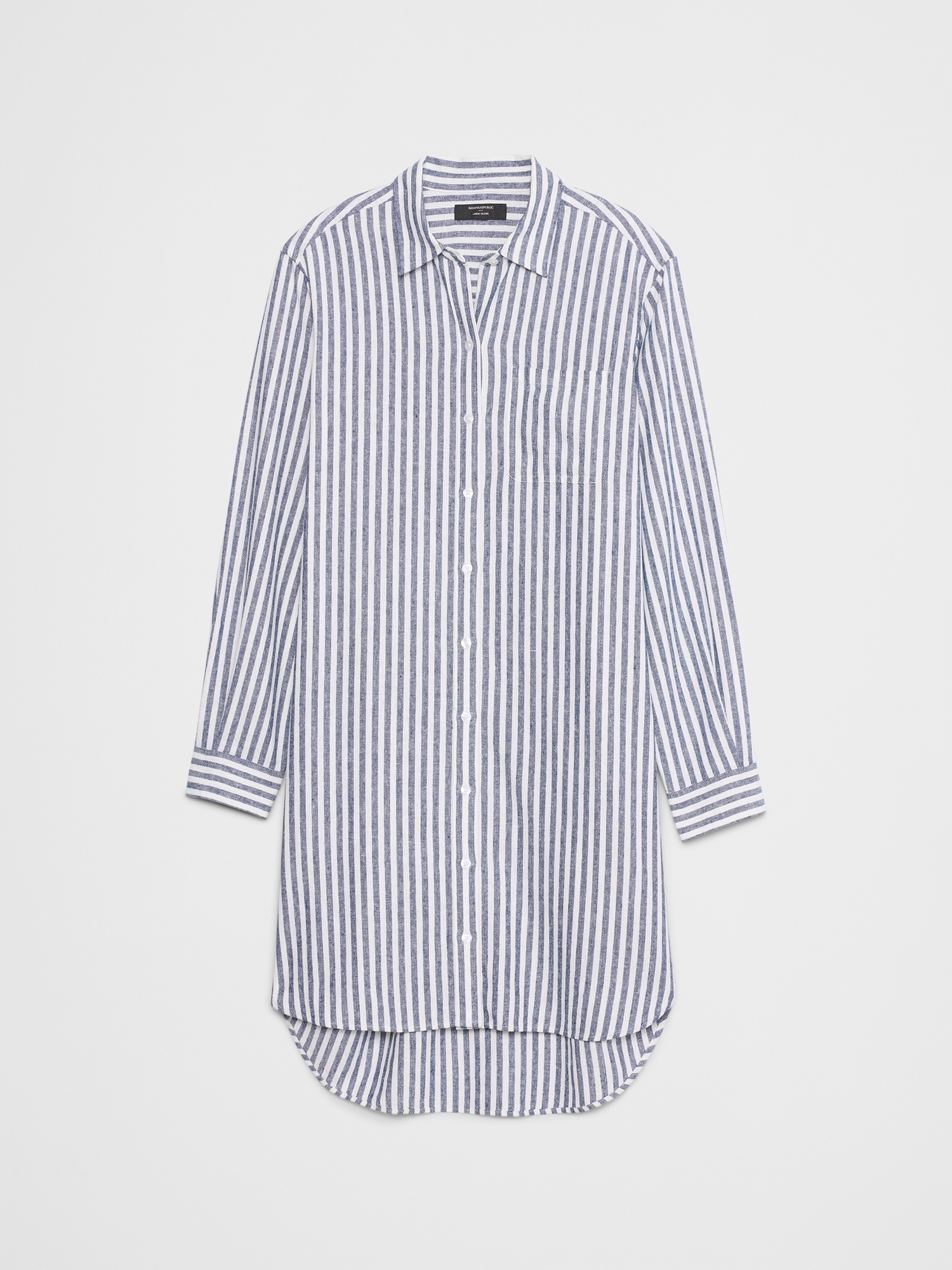 Linen-Blend Mini Shirtdress
