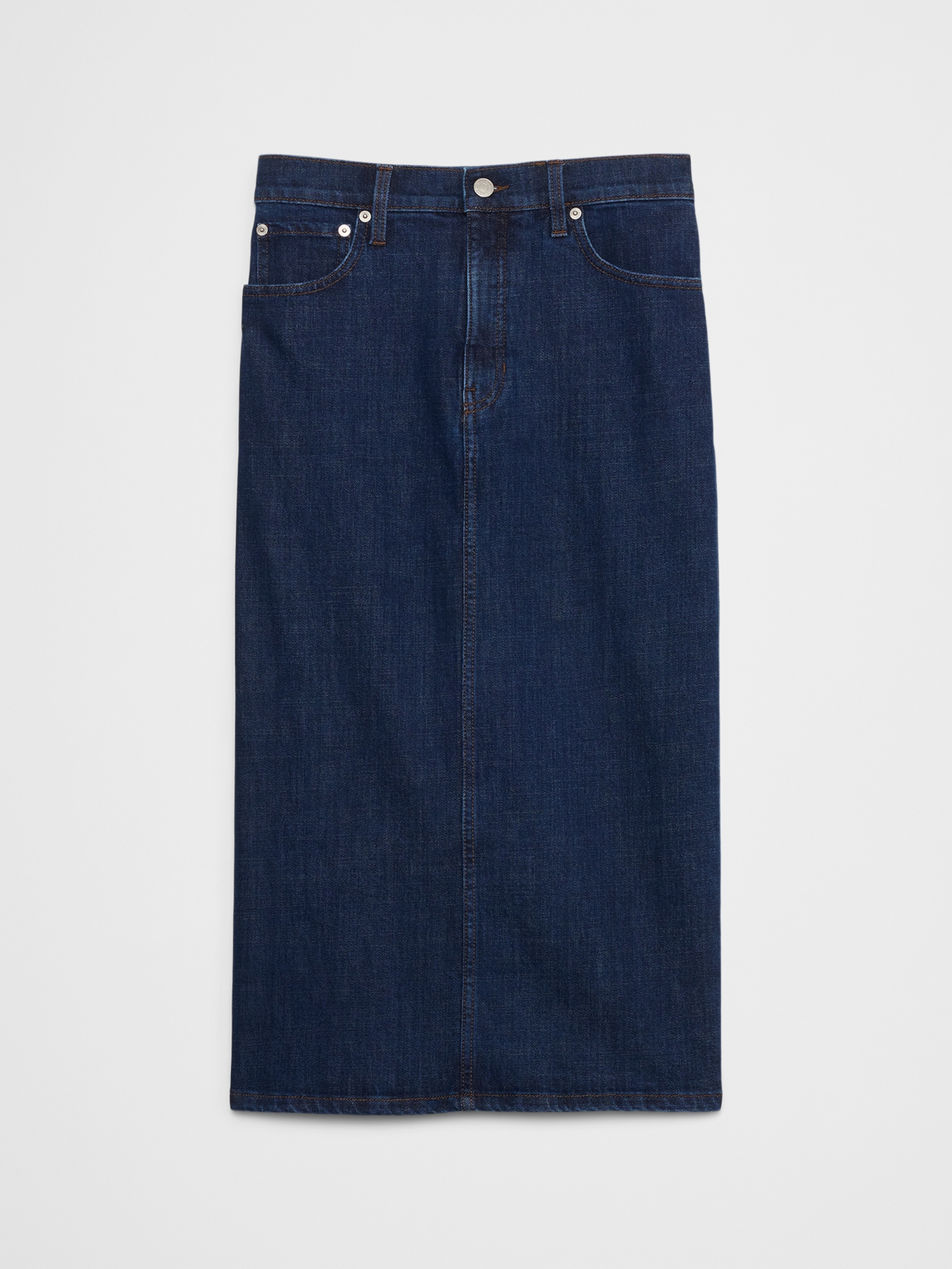 Denim Midi Pencil Skirt