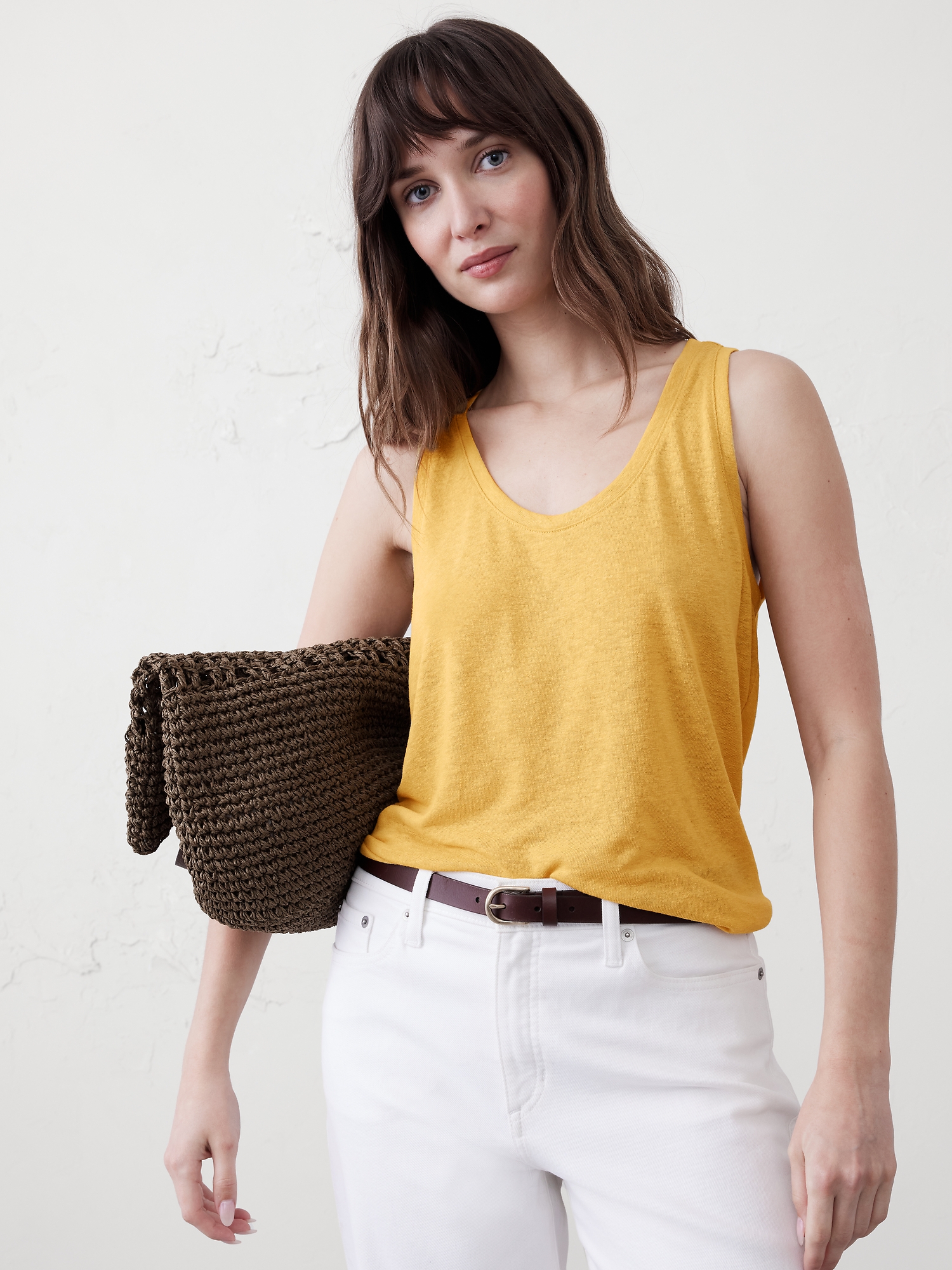 Image number 6 showing, Linen-Blend Tank