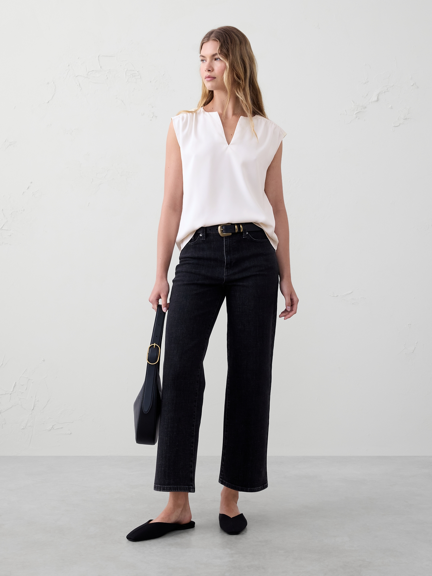 Cap-Sleeve Blouse