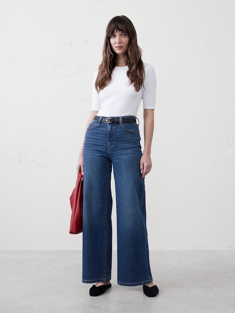 Wide-Leg High-Rise Jean