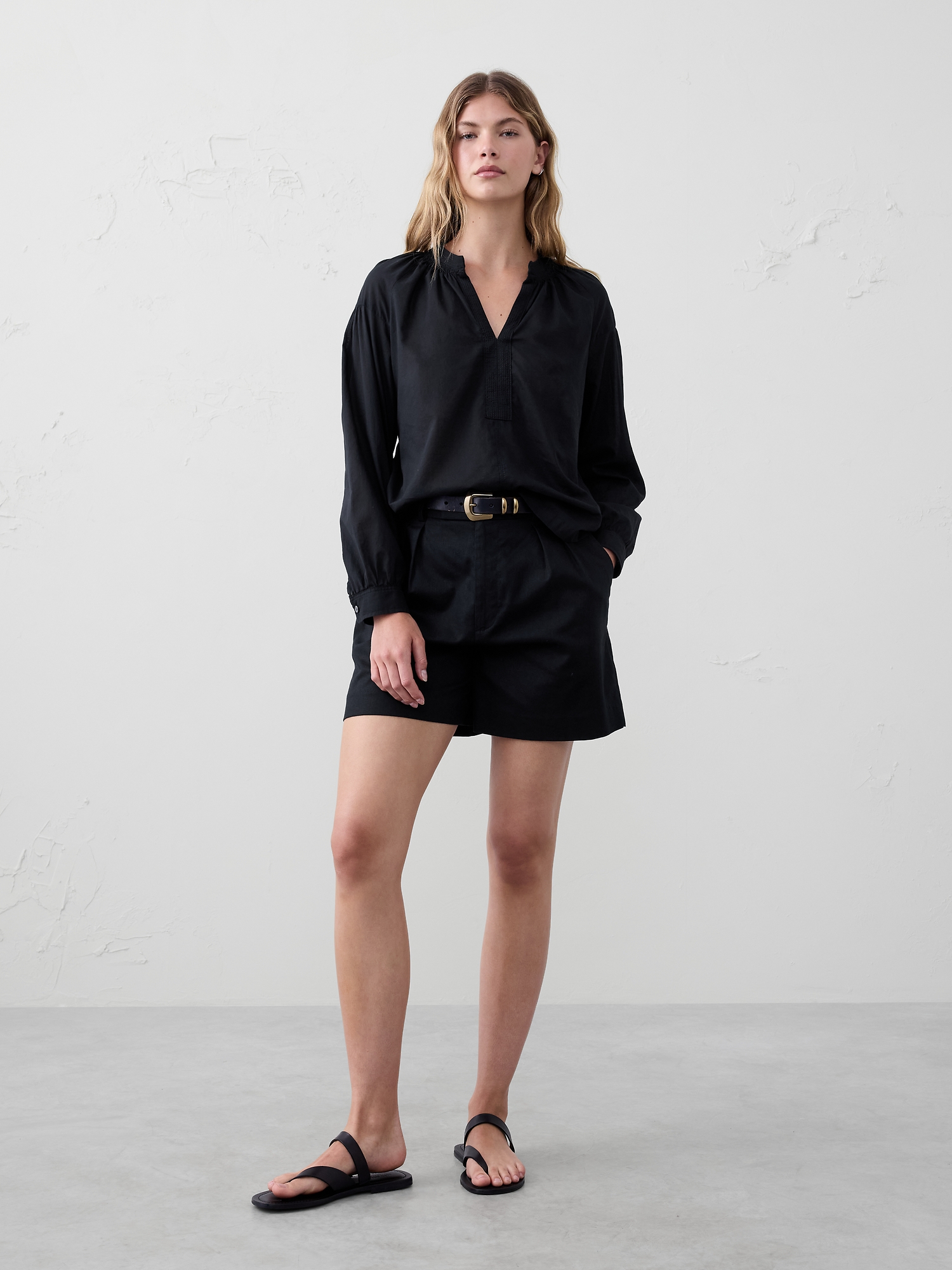 Sheer Trapunto Stitch Voile Top