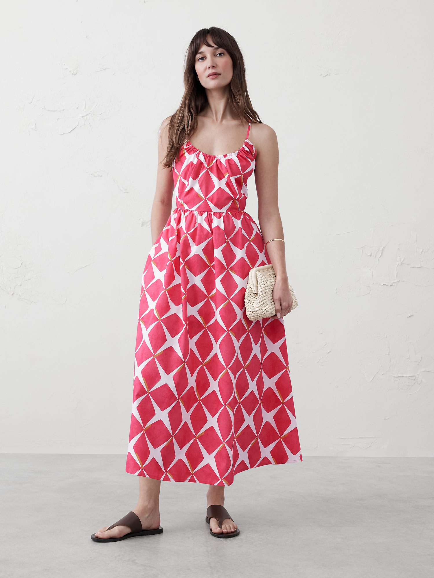 Poplin Halter Midi Dress