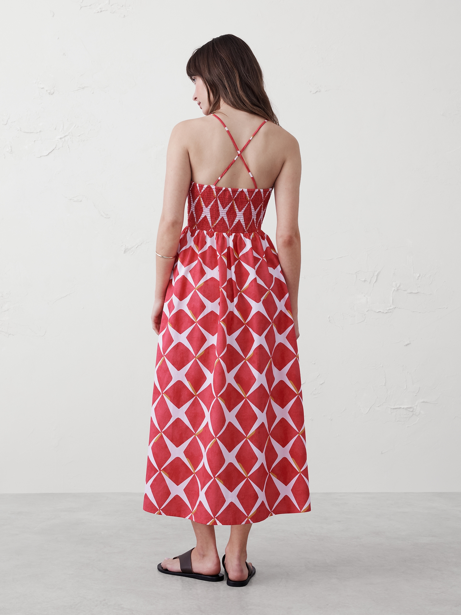 Poplin Halter Midi Dress