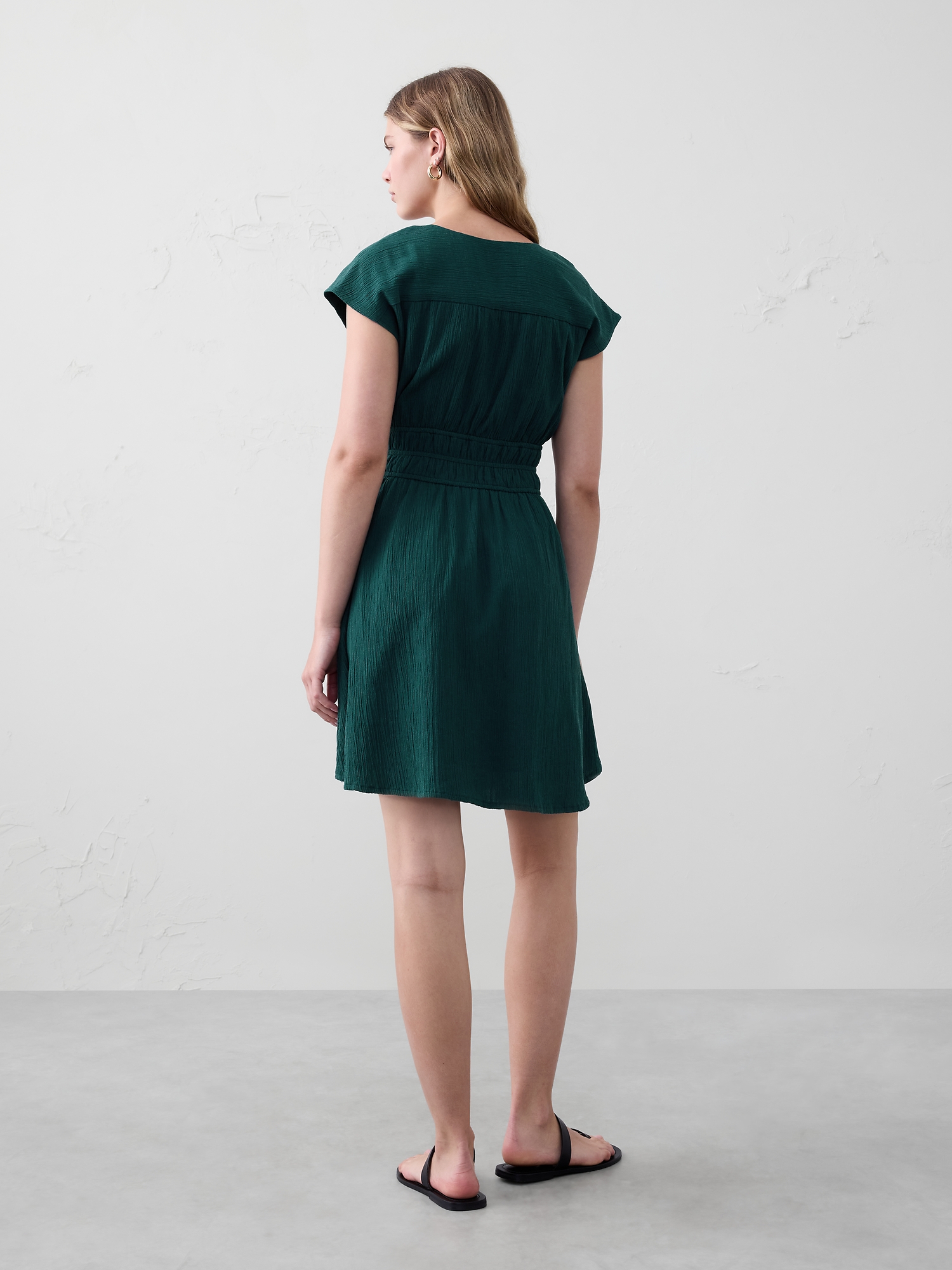 Image number 5 showing, Voile Shirred-Waist Mini Dress