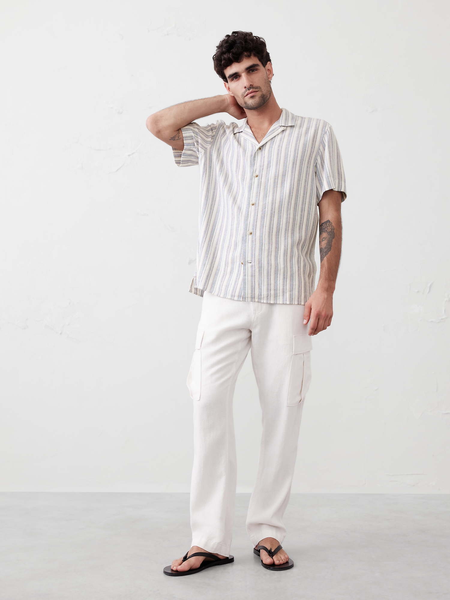 Standard Fit Textured Resort Shirt - Blue Multi