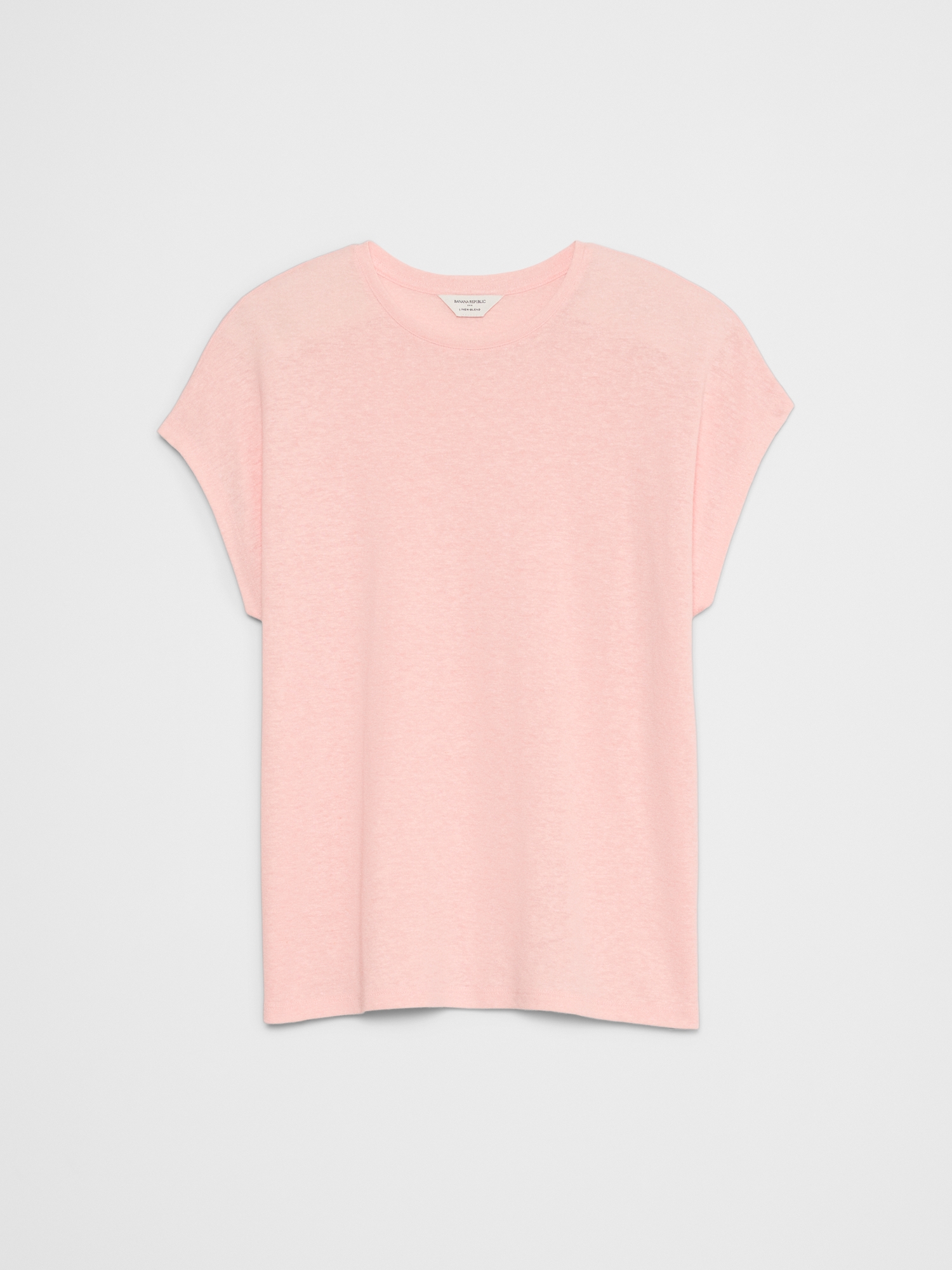 Linen-Blend Dolman T-Shirt