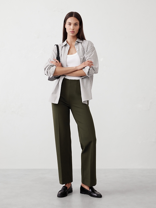 Straight Ponte Pull-On Pant Banana Republic Factory