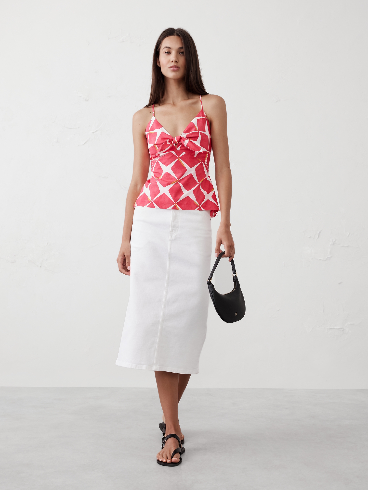 Tie-Front Poplin Top