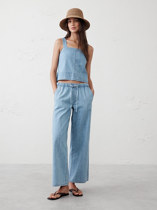 Denim Topstitch Tank | Banana Republic Factory