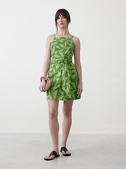 ワンピース French Linen Back\"O\" Dress Linen Pinafore Dress, Linen Sundress, Open Back Dress