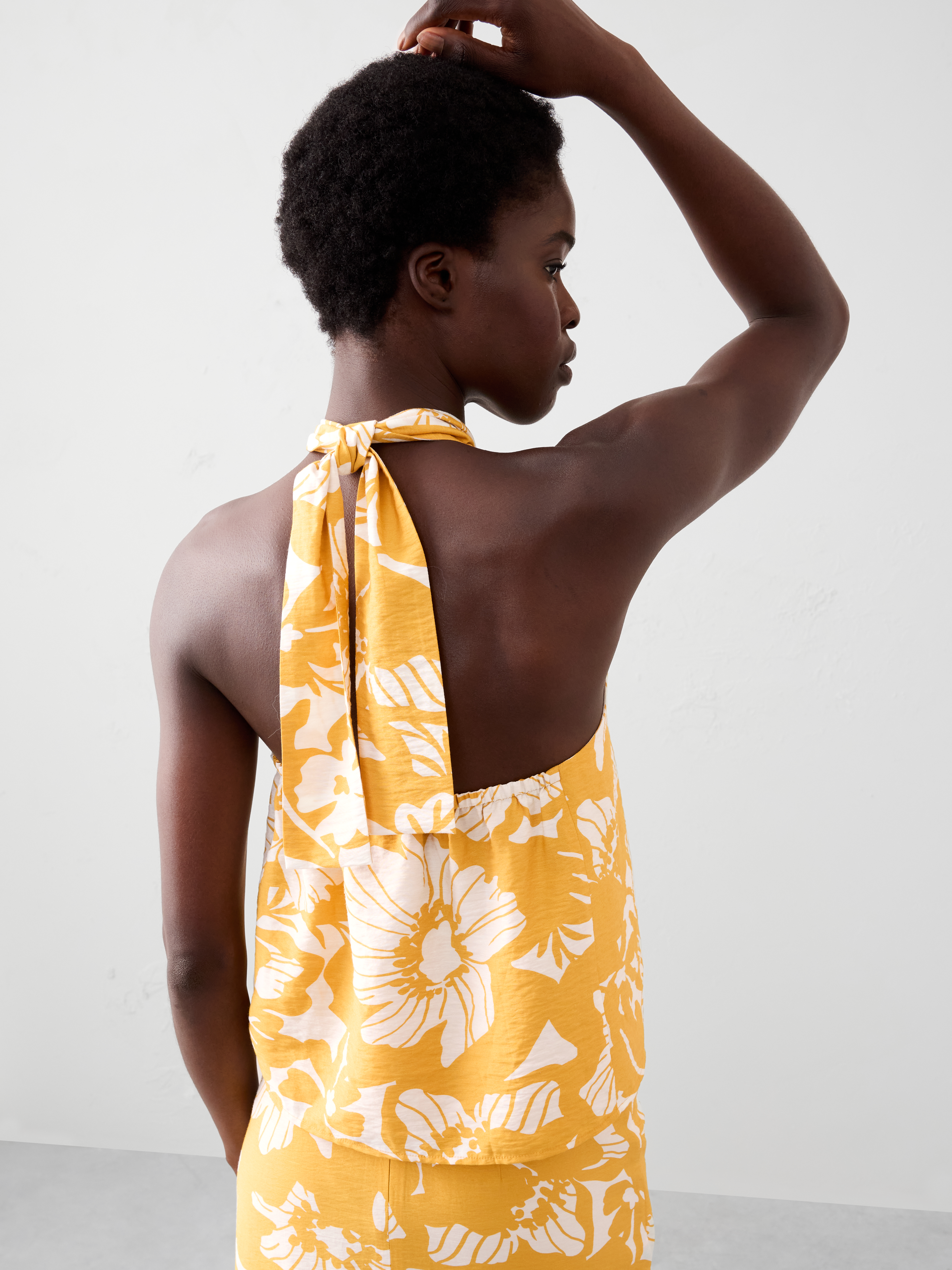 Knot-Front Halter Top | Banana Republic Factory