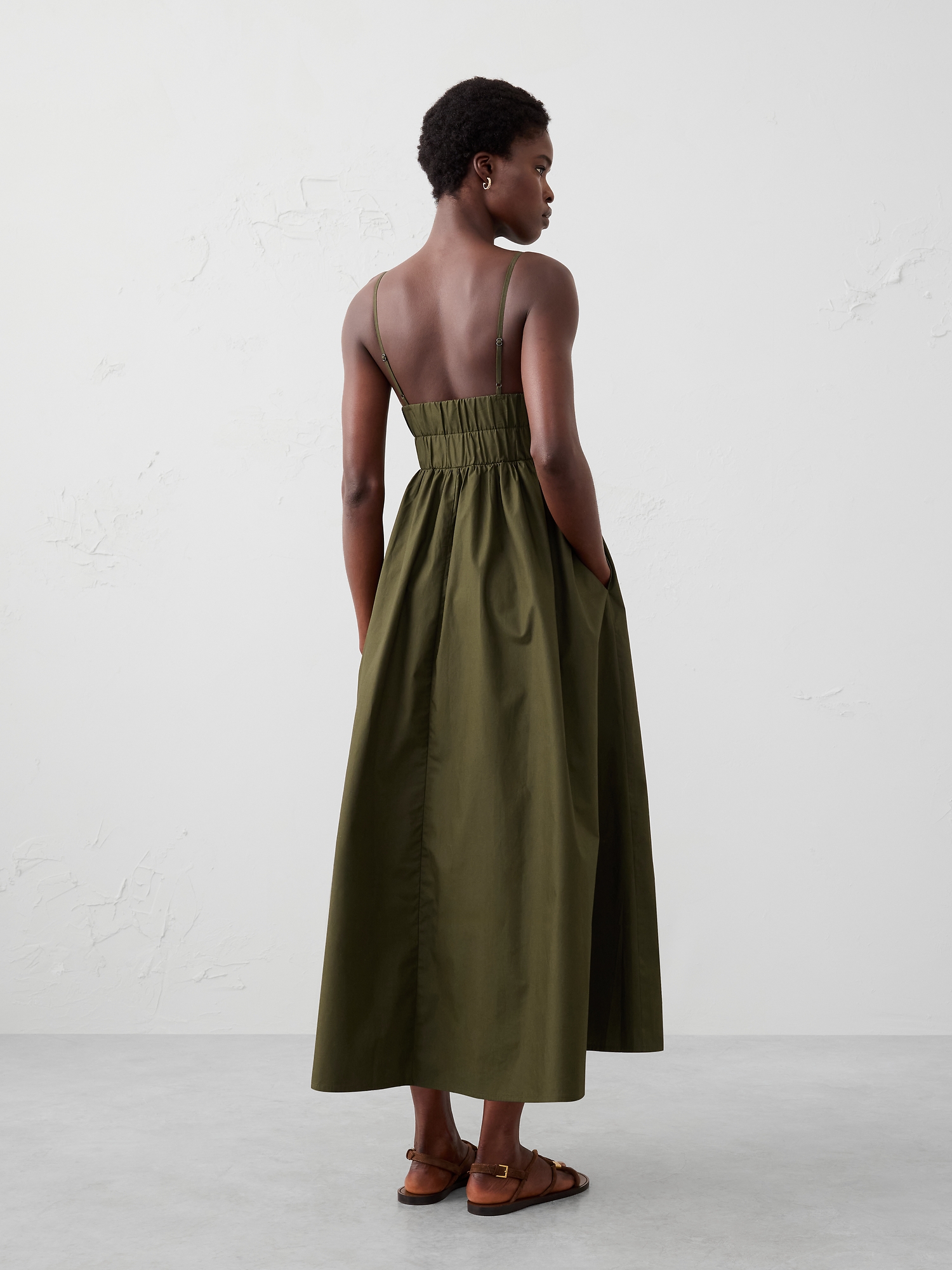Strappy Empire-Waist Midi Dress