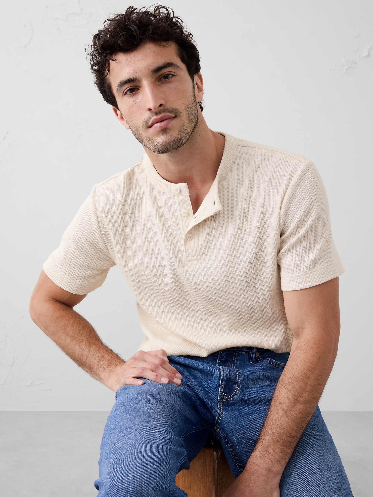Image number 1 showing, Textured Henley