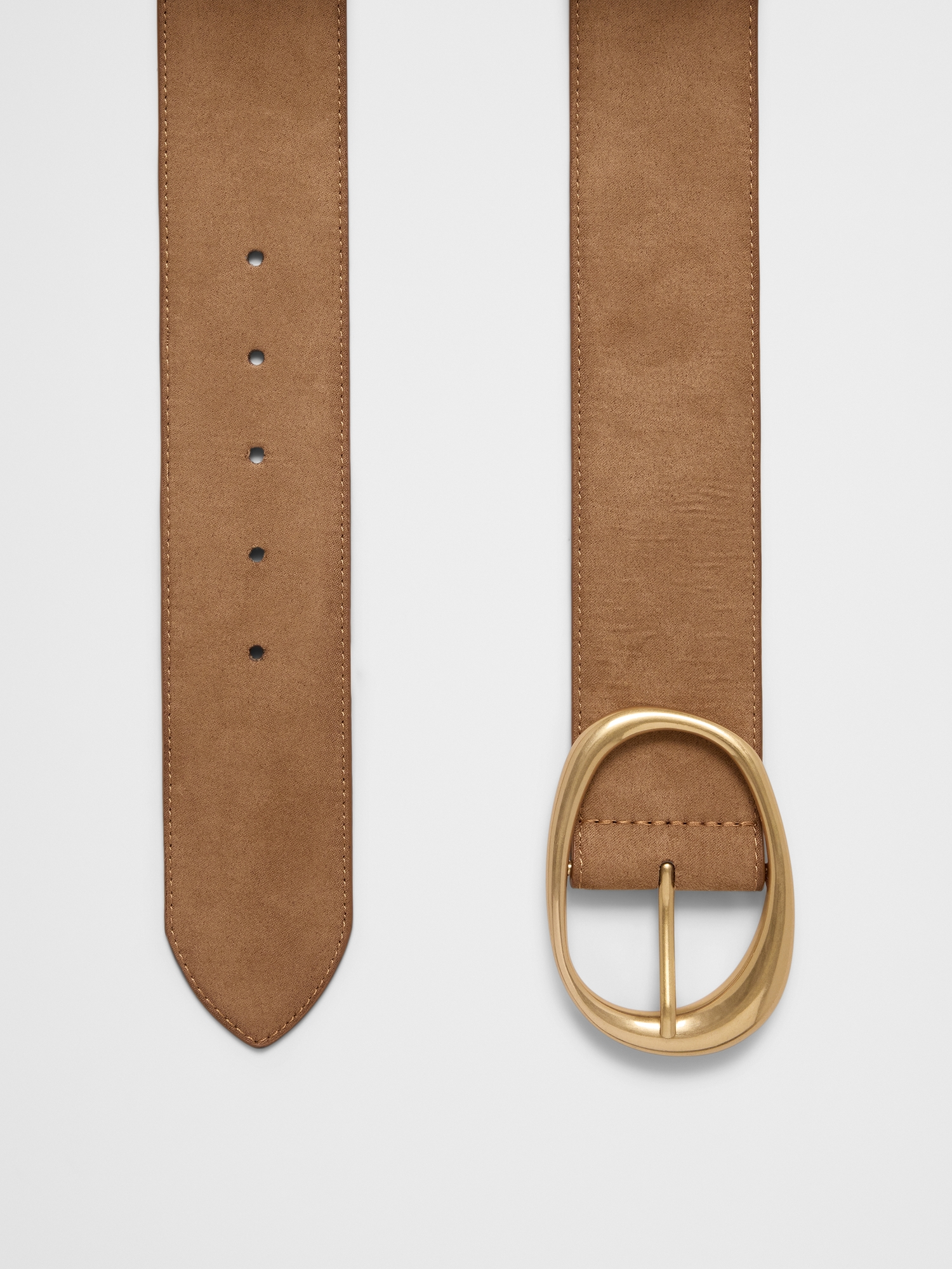 Vegan Leather Organic Buckle Wide Belt