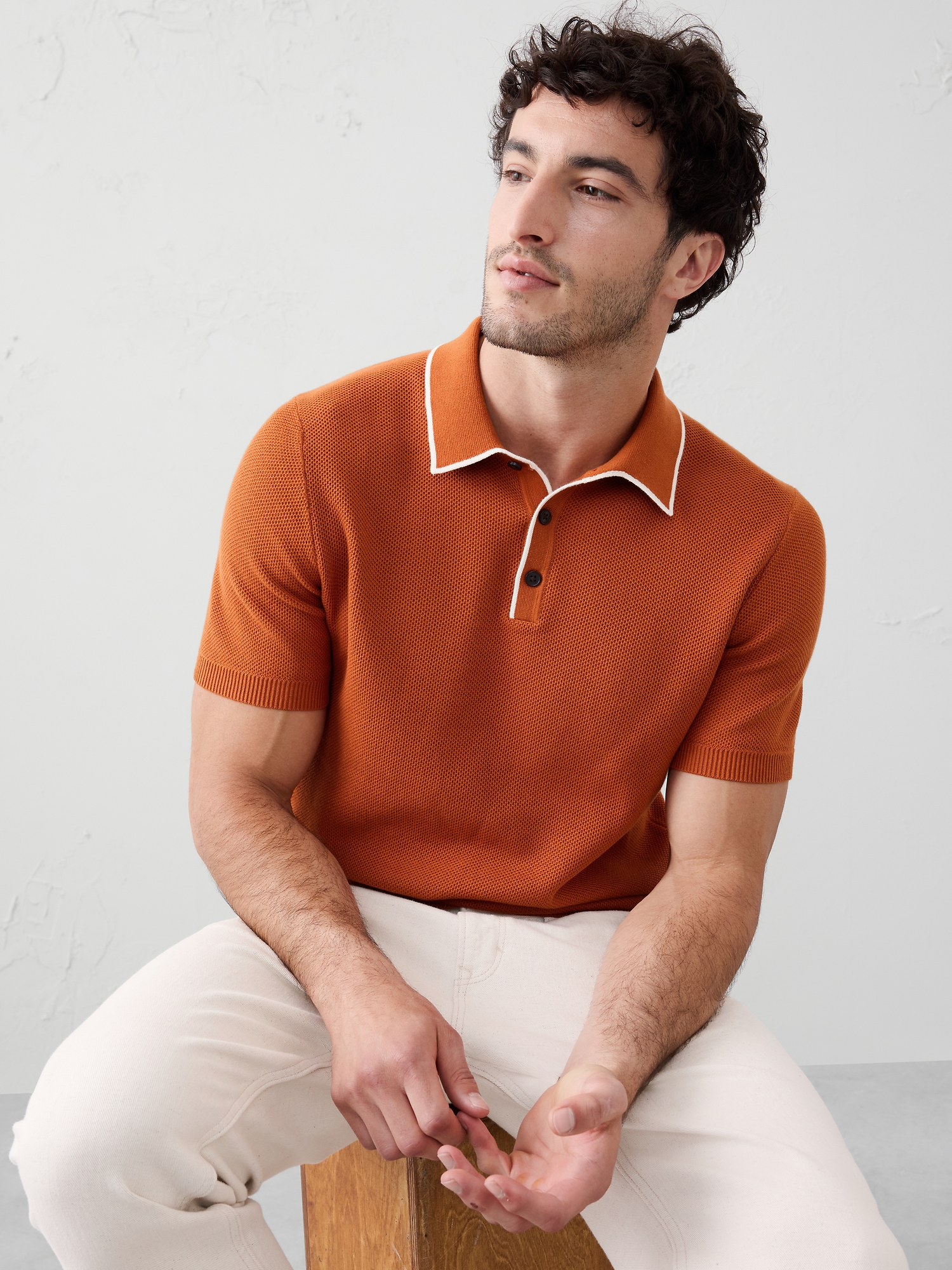 Image number 1 showing, Tipped Textured Polo