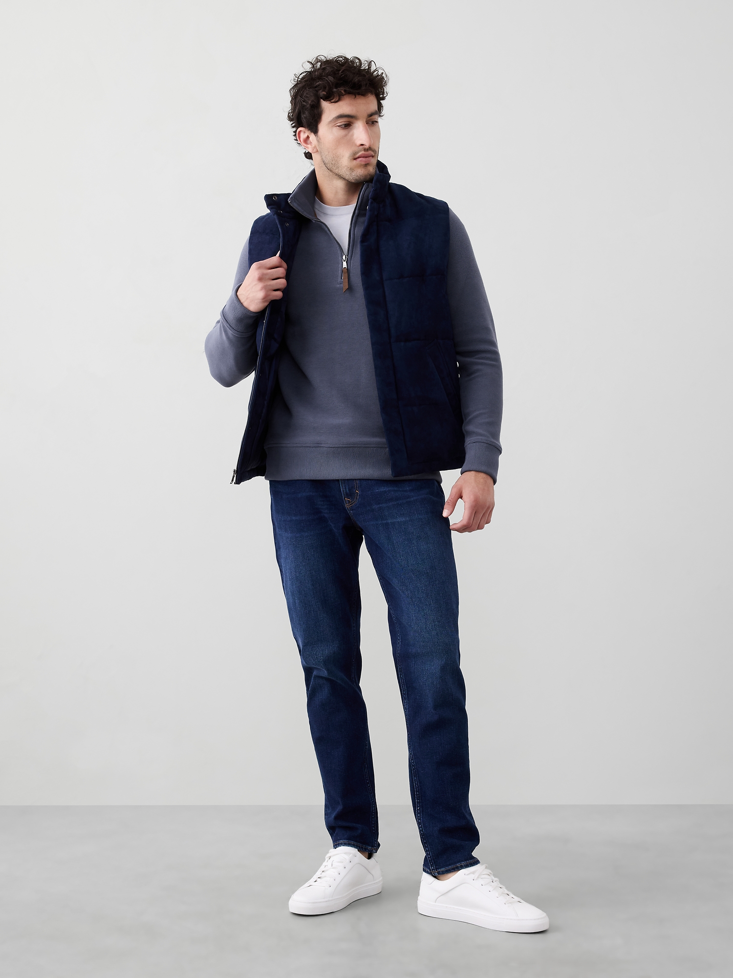 Image number 1 showing, Knit Mock-Neck Half-Zip Sweatshirt