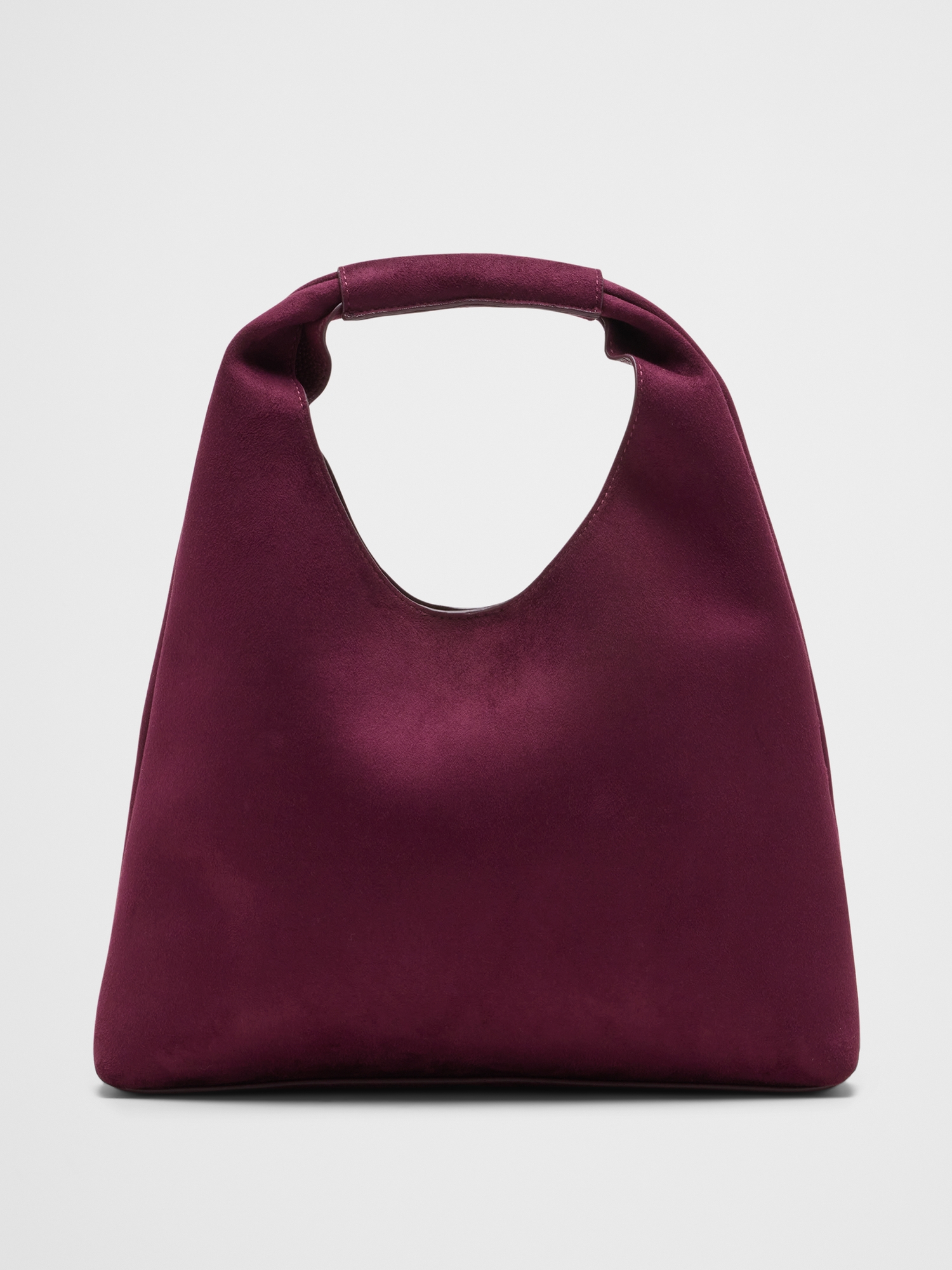 Vegan Leather Mini Slouchy Tote - Bright Wine