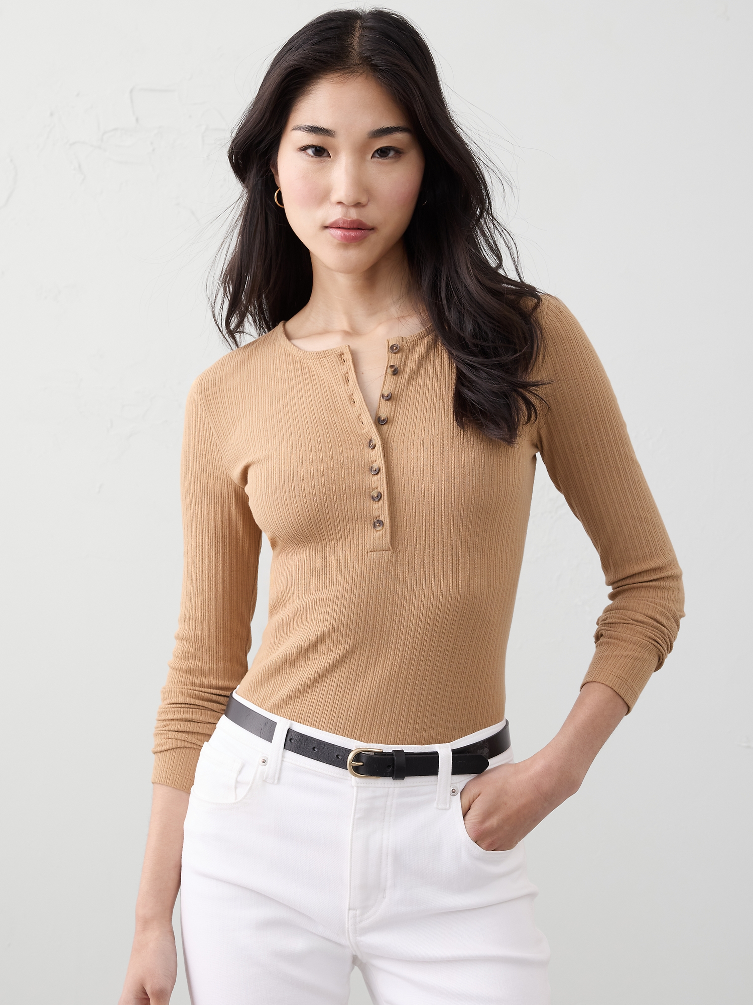 Haut henley texturé - Brun