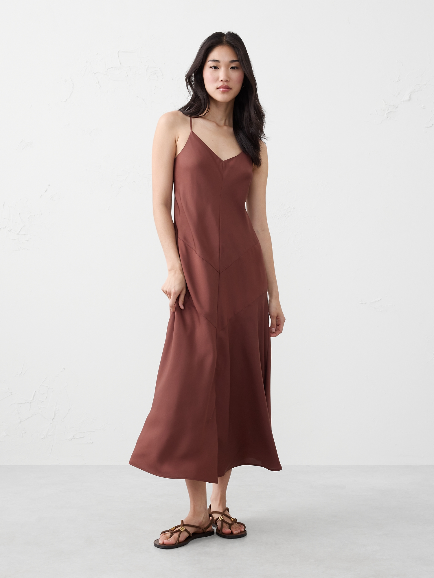 Image number 1 showing, Strappy V-Panel Midi Dress