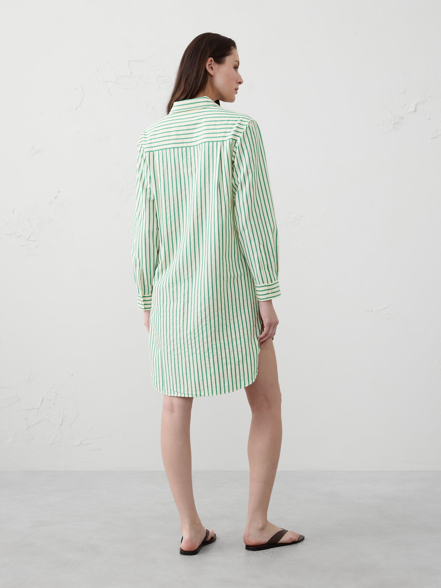 Image number 5 showing, Linen-Blend Mini Shirtdress