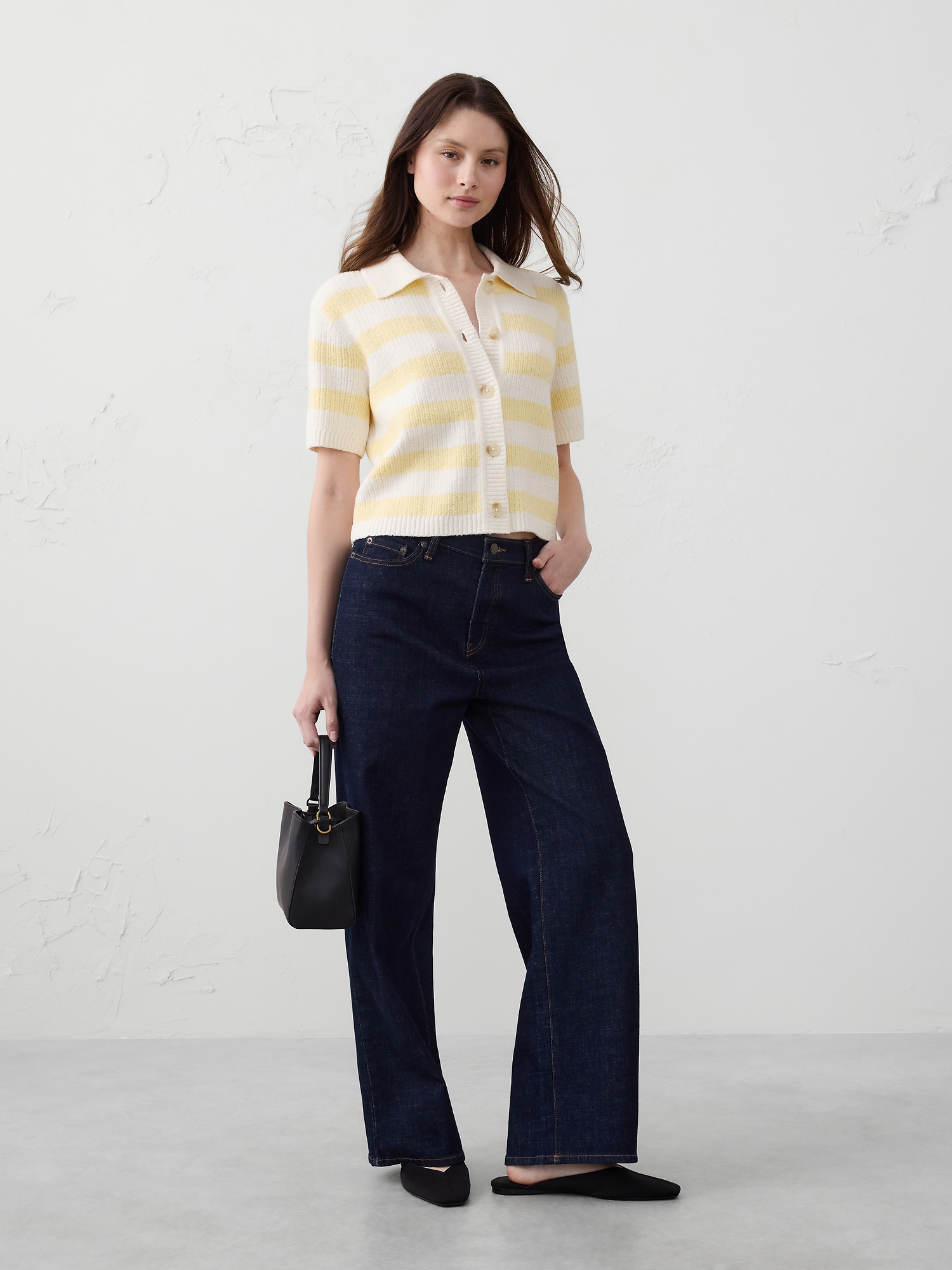 Textured Sweater - Yellow Stripe