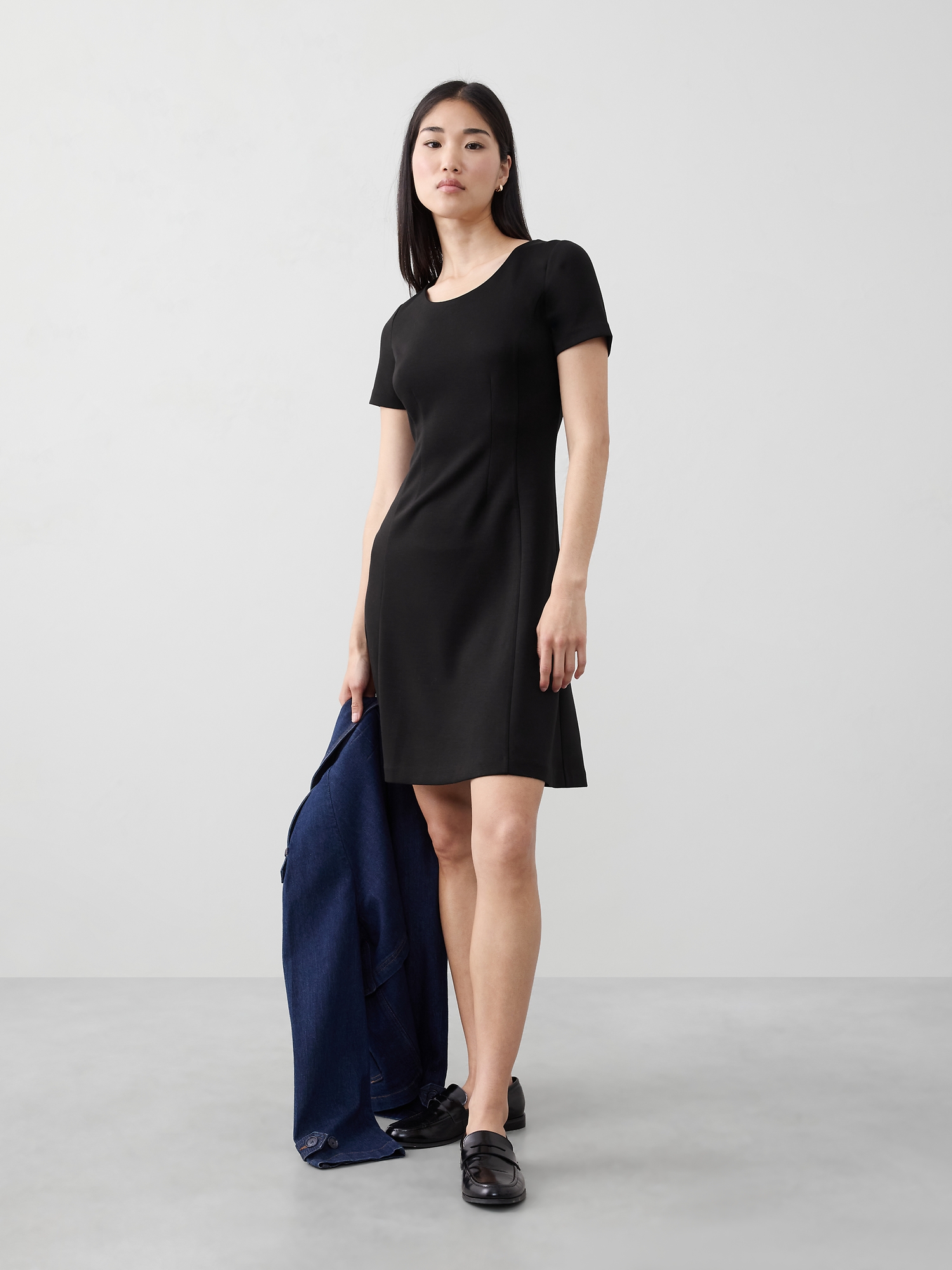 Image number 1 showing, SCUBA KNEE-LENGTH DRESS