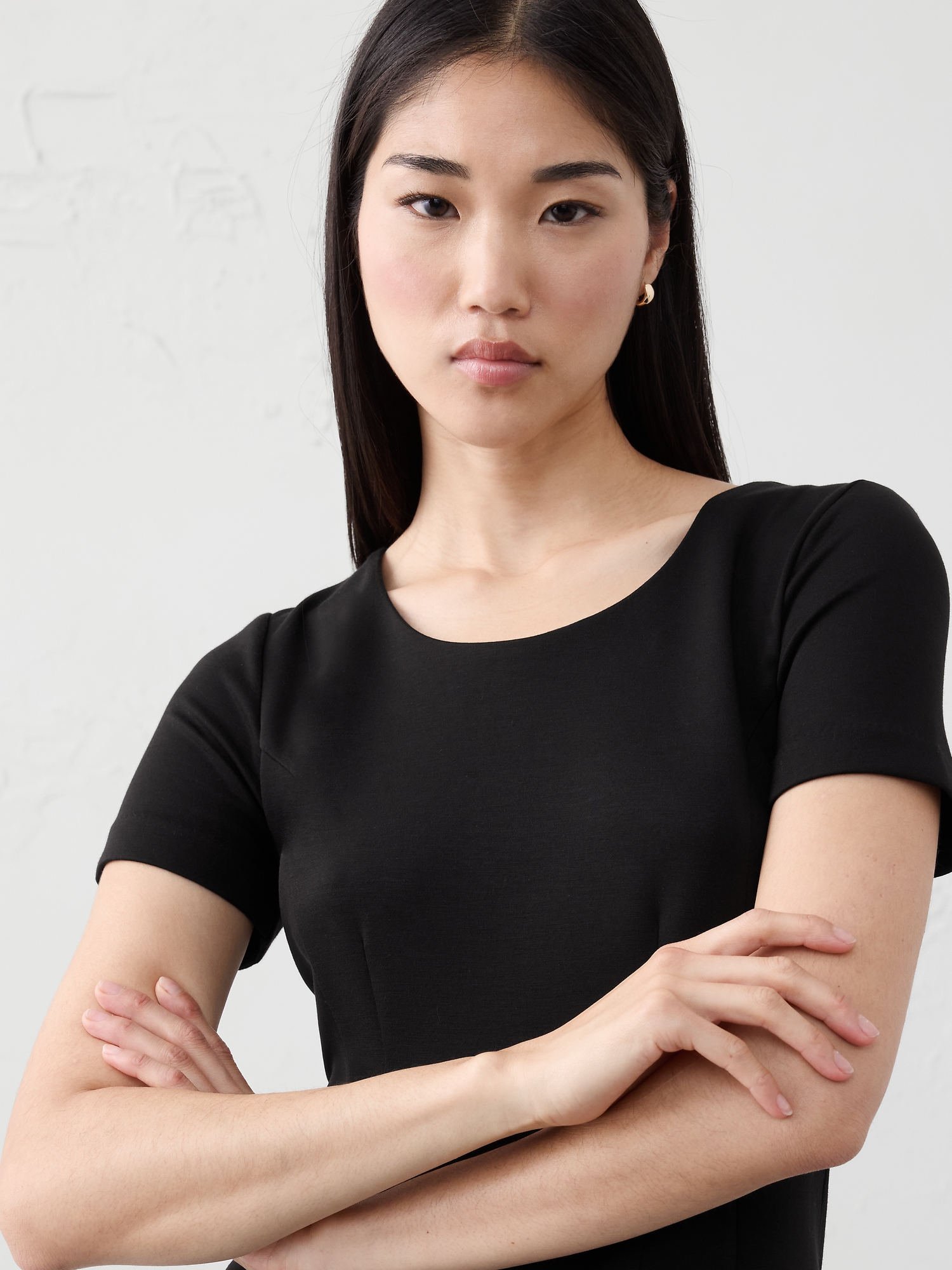 Image number 3 showing, SCUBA KNEE-LENGTH DRESS
