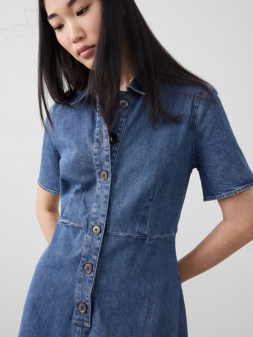 Collared Denim Midi Dress | Banana Republic Factory