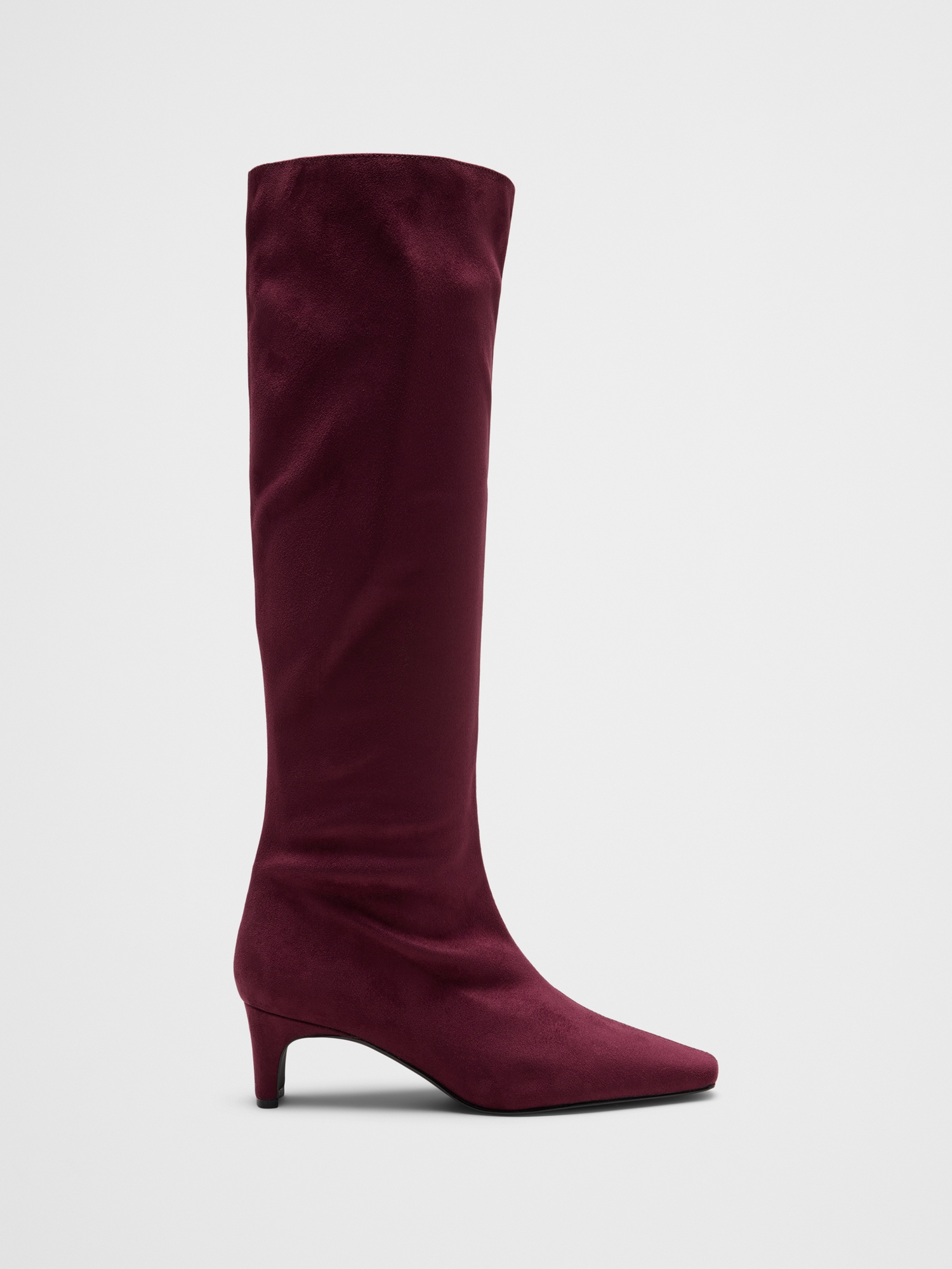Bottes hautes souples en cuir végane - Rouge Vin Vif