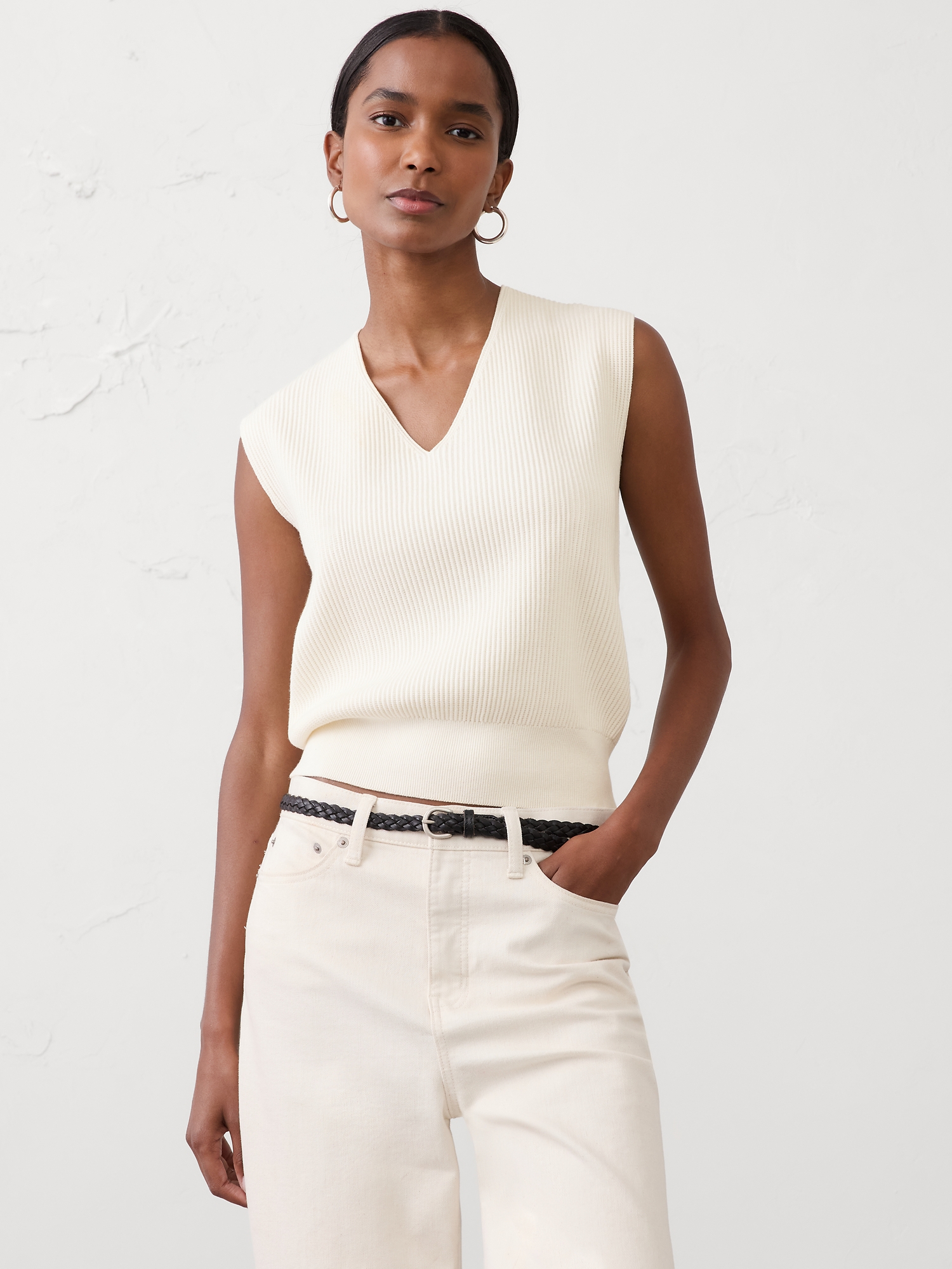 Image number 1 showing, Ribbed Sweater Shell
