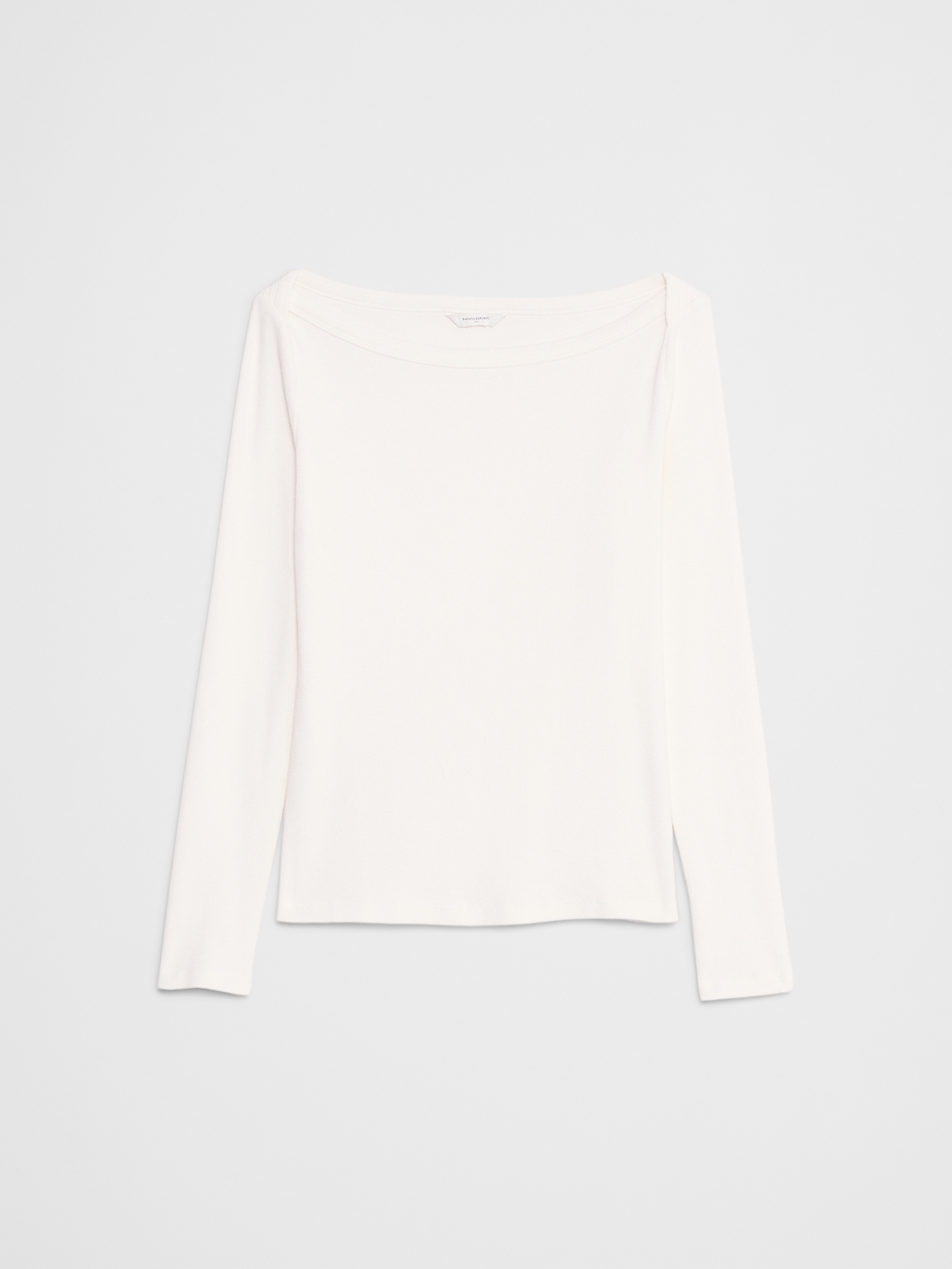 Ribbed Boat-Neck Top