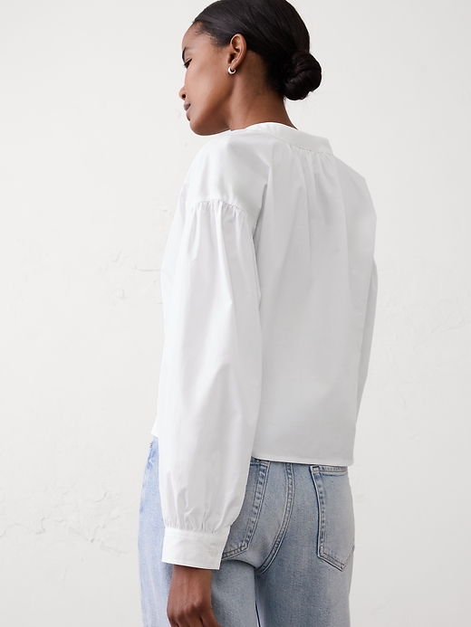 Jacquard Puff-Sleeve Top | Banana Republic Factory