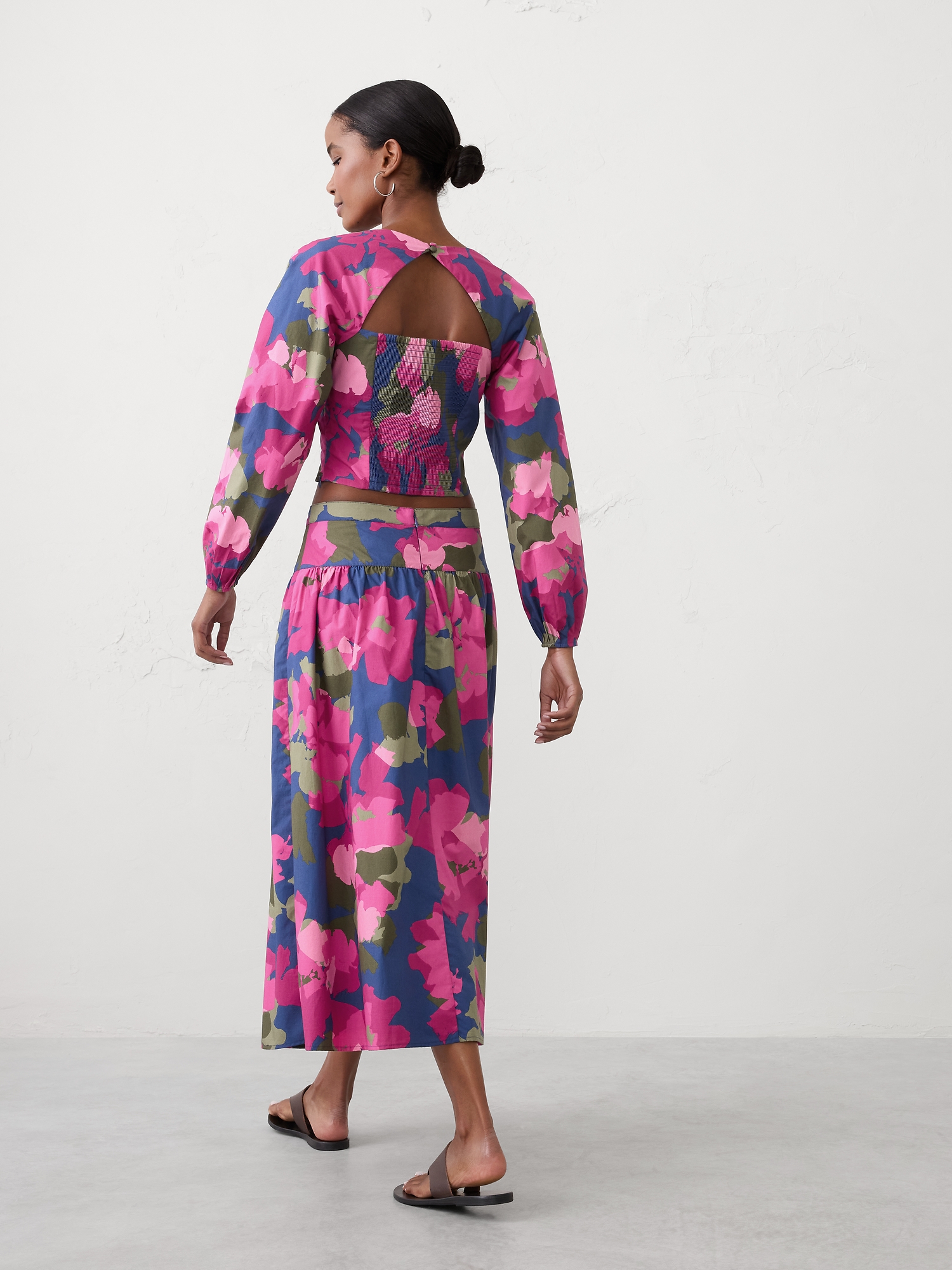 Image number 5 showing, Poplin Dropped-Waist Maxi Skirt