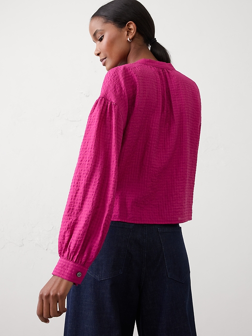 Jacquard Puff-Sleeve Top | Banana Republic Factory