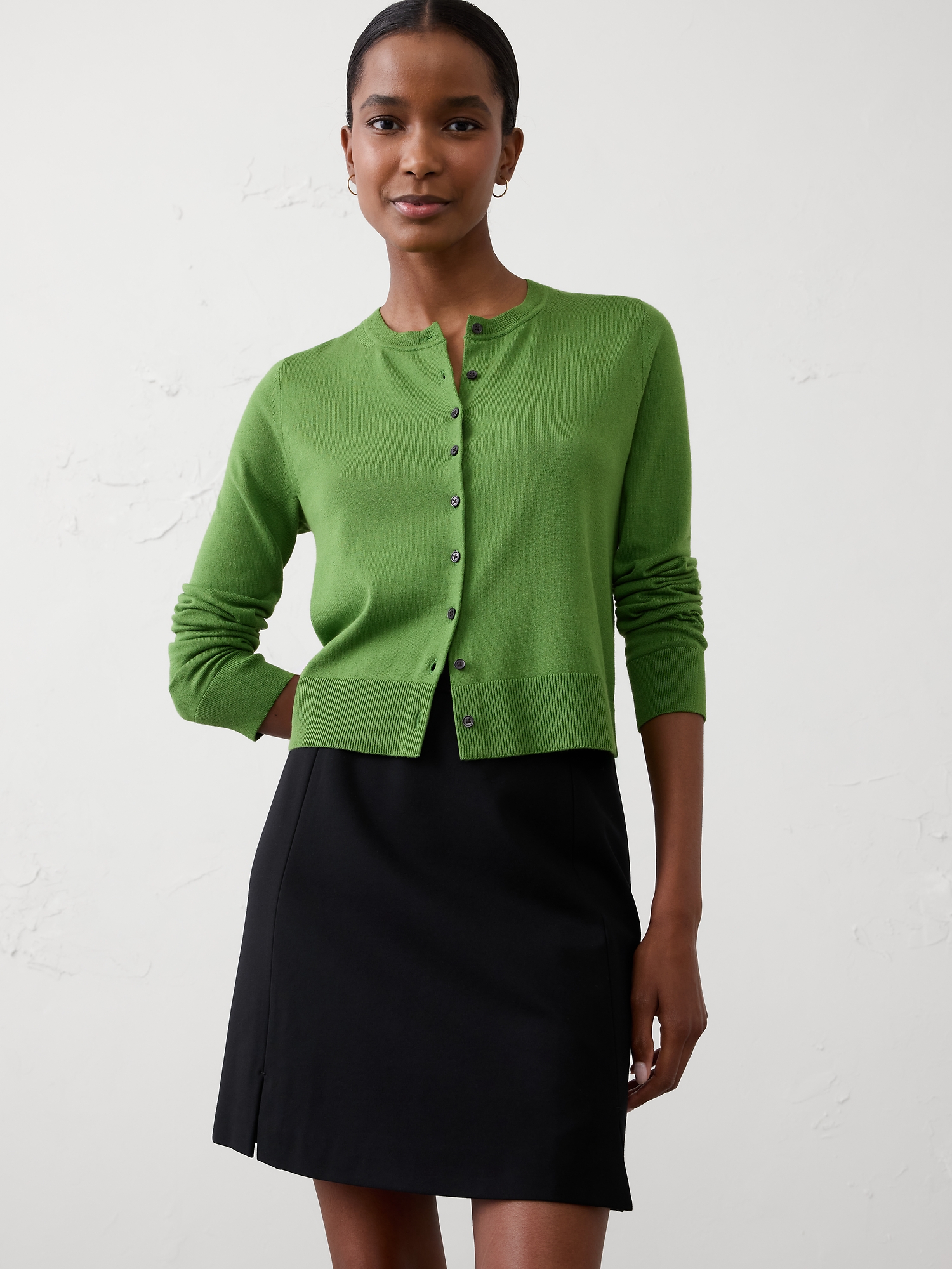 Image number 3 showing, PONTE SLIT MINI SKIRT