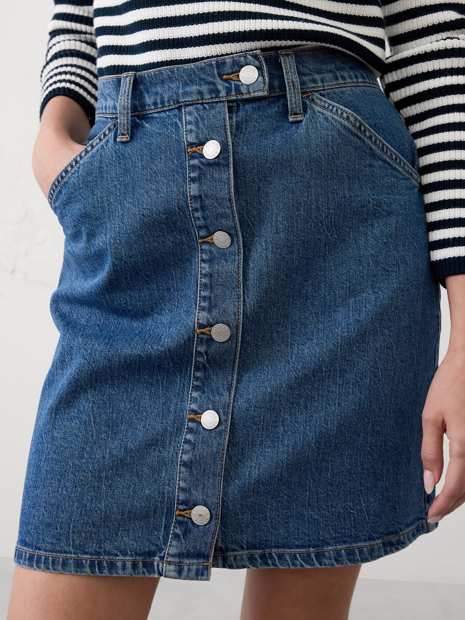 Denim Utility Mini Skirt